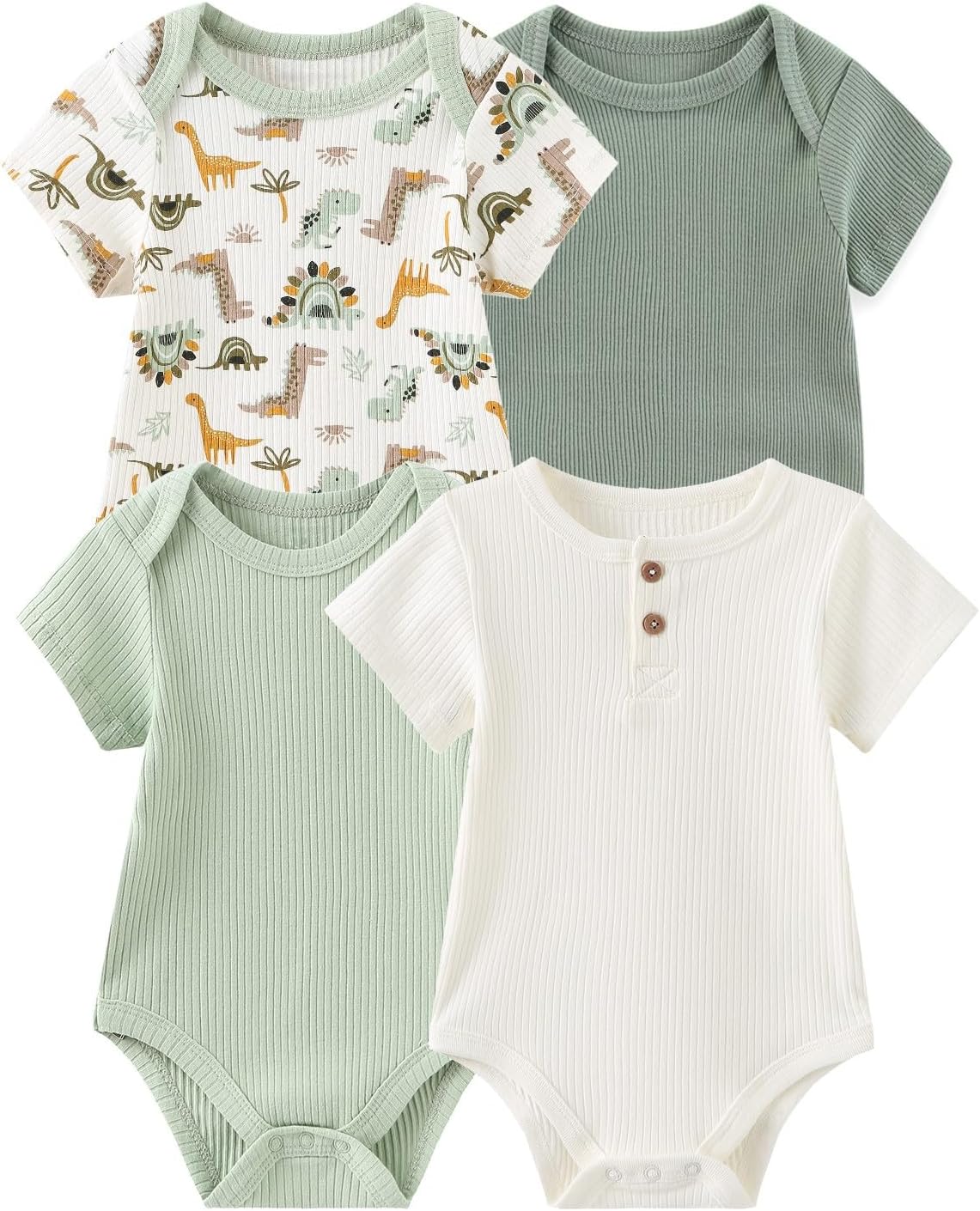 4-Pack Cartoon Design Newborn Rompers