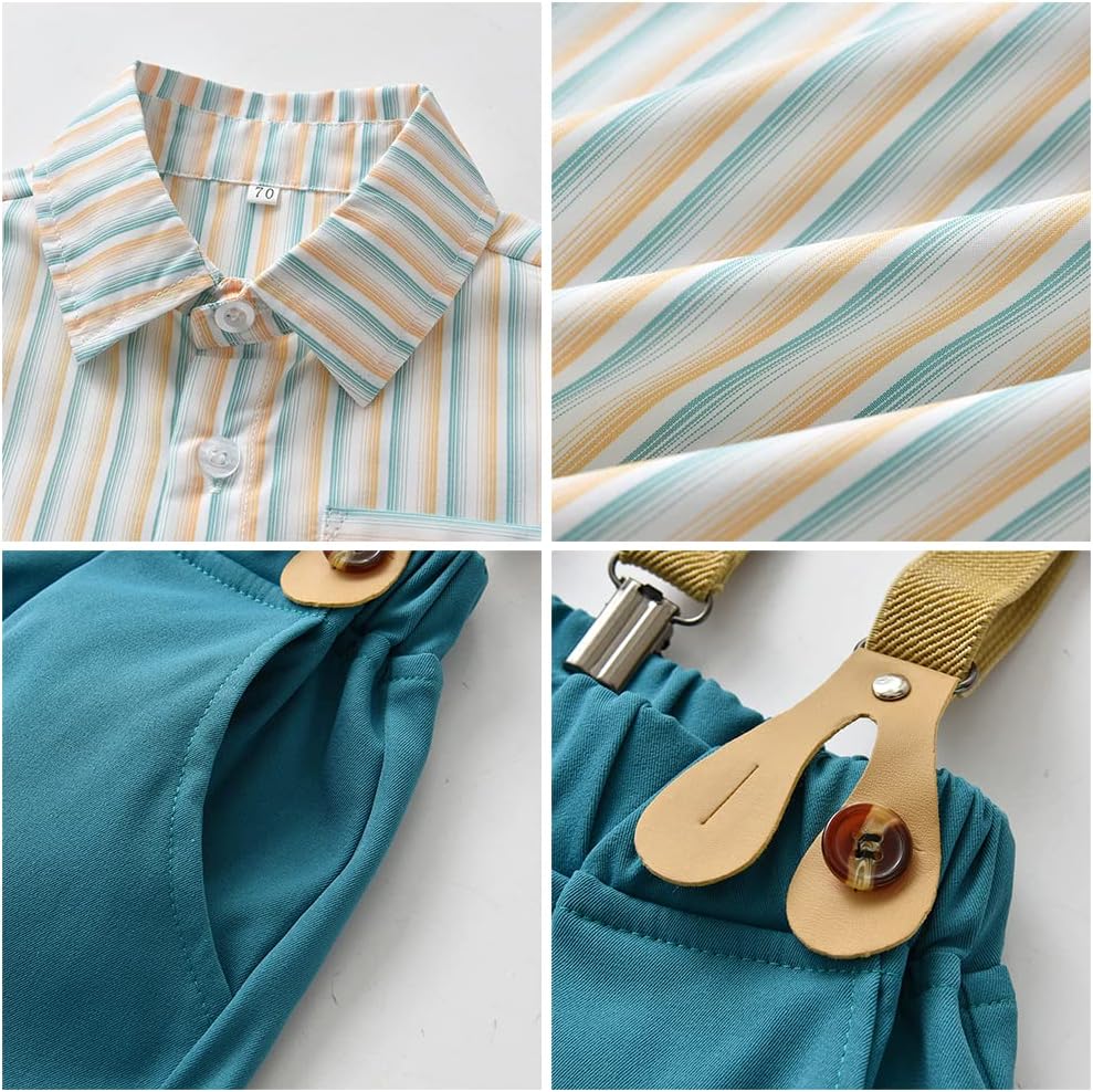 IBAKOM Boys Gentleman Suit Bow Tie Outfit for Summer Events