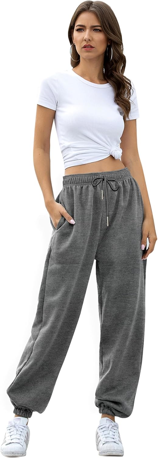 Stay Warm Stay Comfortable Cinch Bottom Sweatpants with Pockets for Women