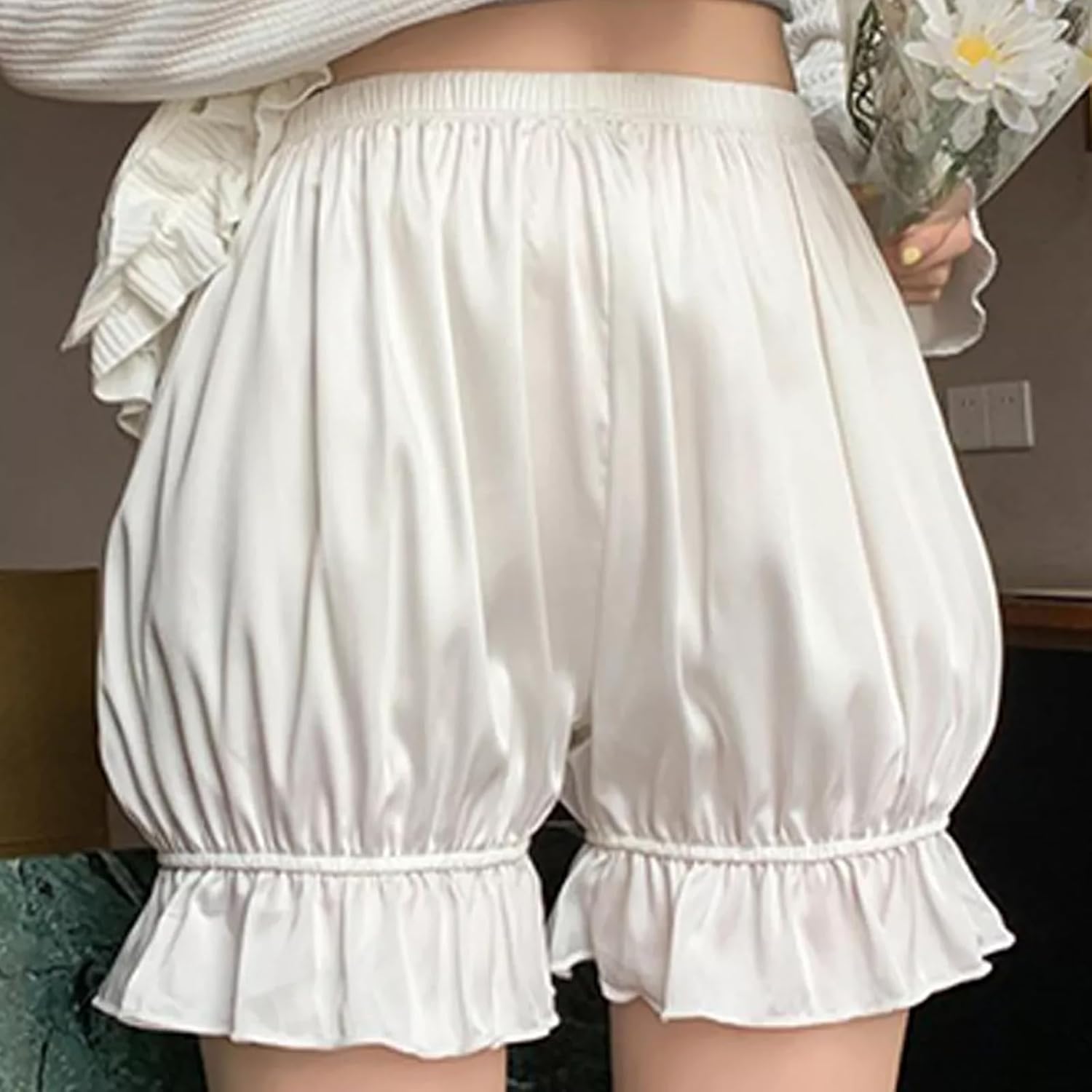 Baynoyia Women Kawaii Ruffle Pumpkin Boy Shorts