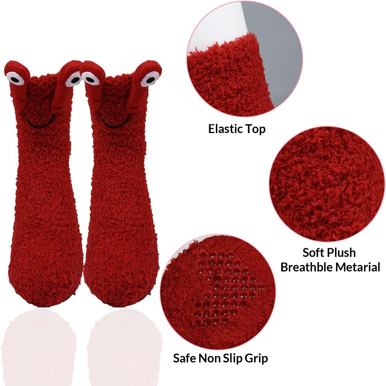 Cute Warm Fuzzy Socks with Grips for Girls