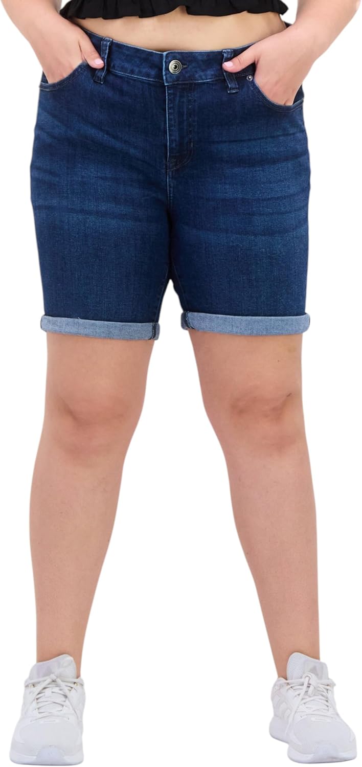 Celebrity Pink Womens Plus Size Bermuda Shorts Darkest Night 16W