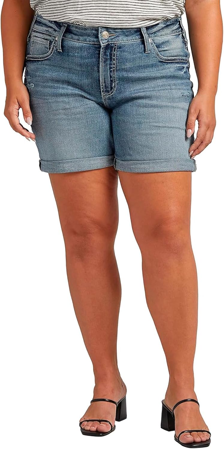 Silver Jeans Co Womens Plus Size Boyfriend Jeans
