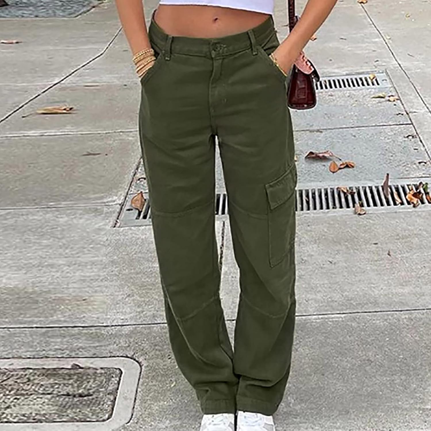 BZGTZT Harajuku Style Womens Wide-Leg Cargo Pants