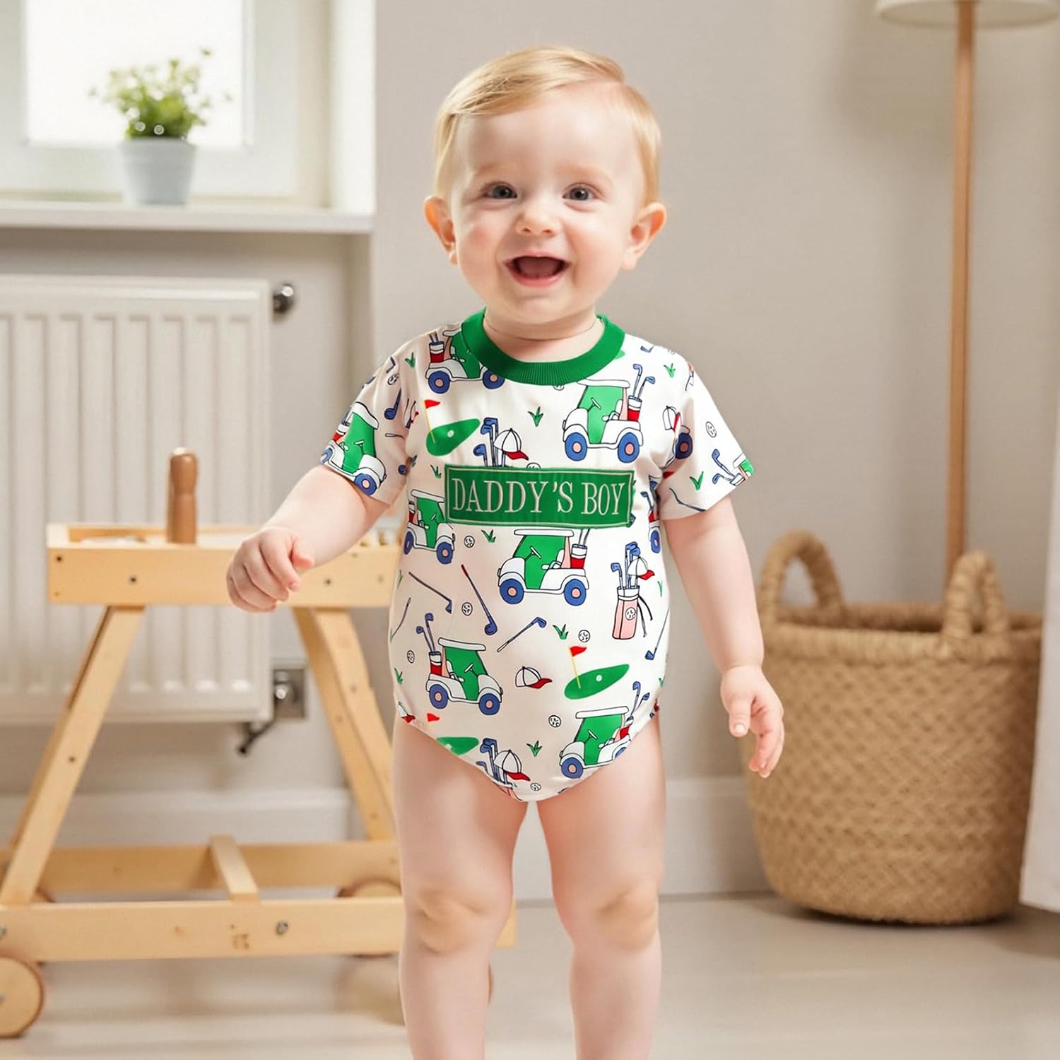 Golfer G Golfer Snug Romper for Baby boys Daddys Boy Golf Outfit