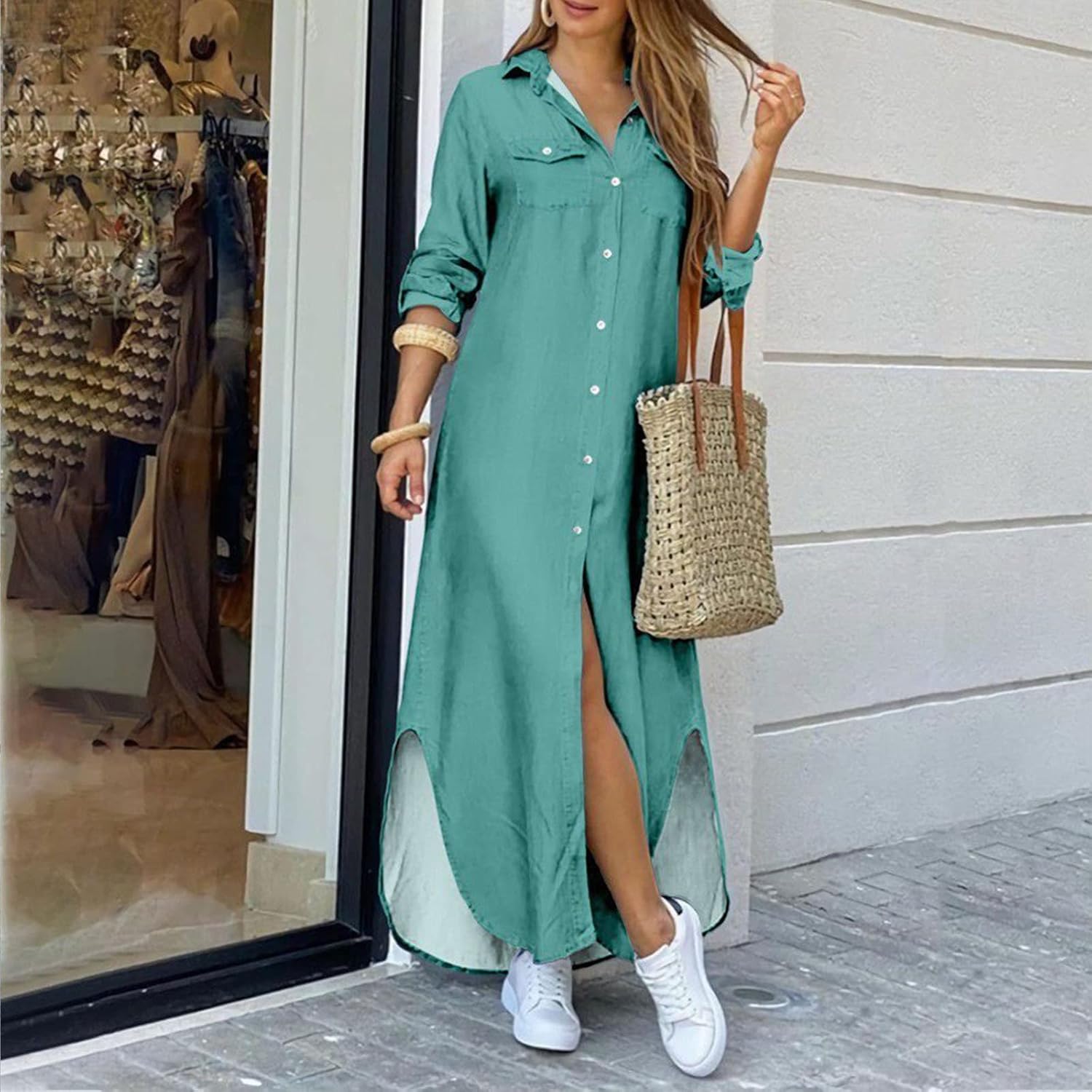 Trendy Beach Day Womens Casual Summer Dress for Beach Vacation and Spring