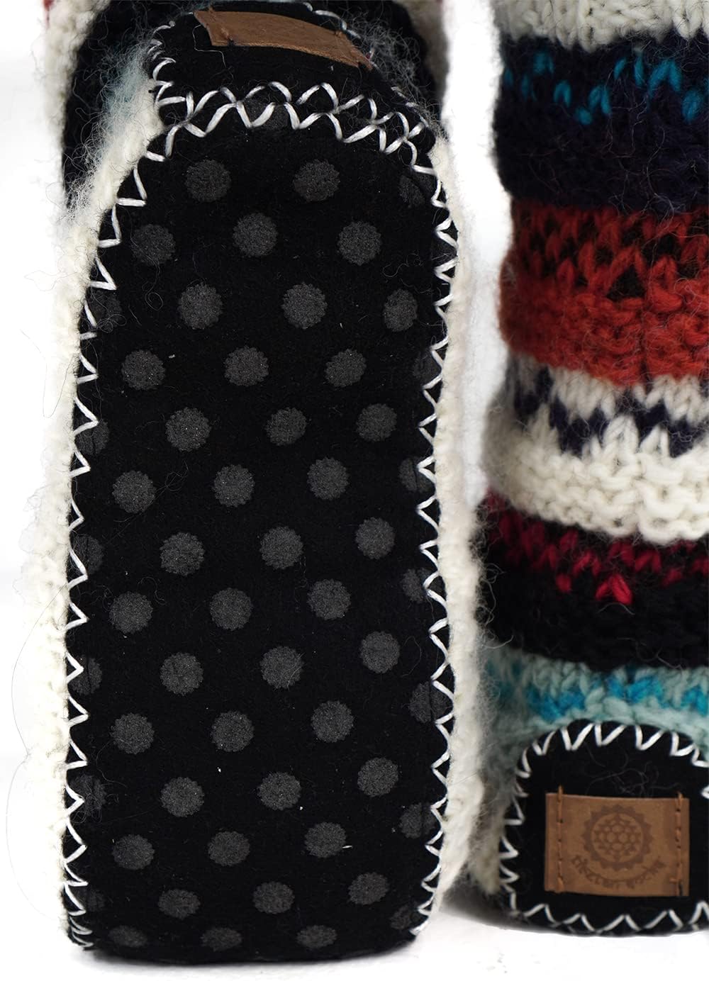 Hand-Knit Tibetan Socks with Soft Fleece Liner for Warm Comfort