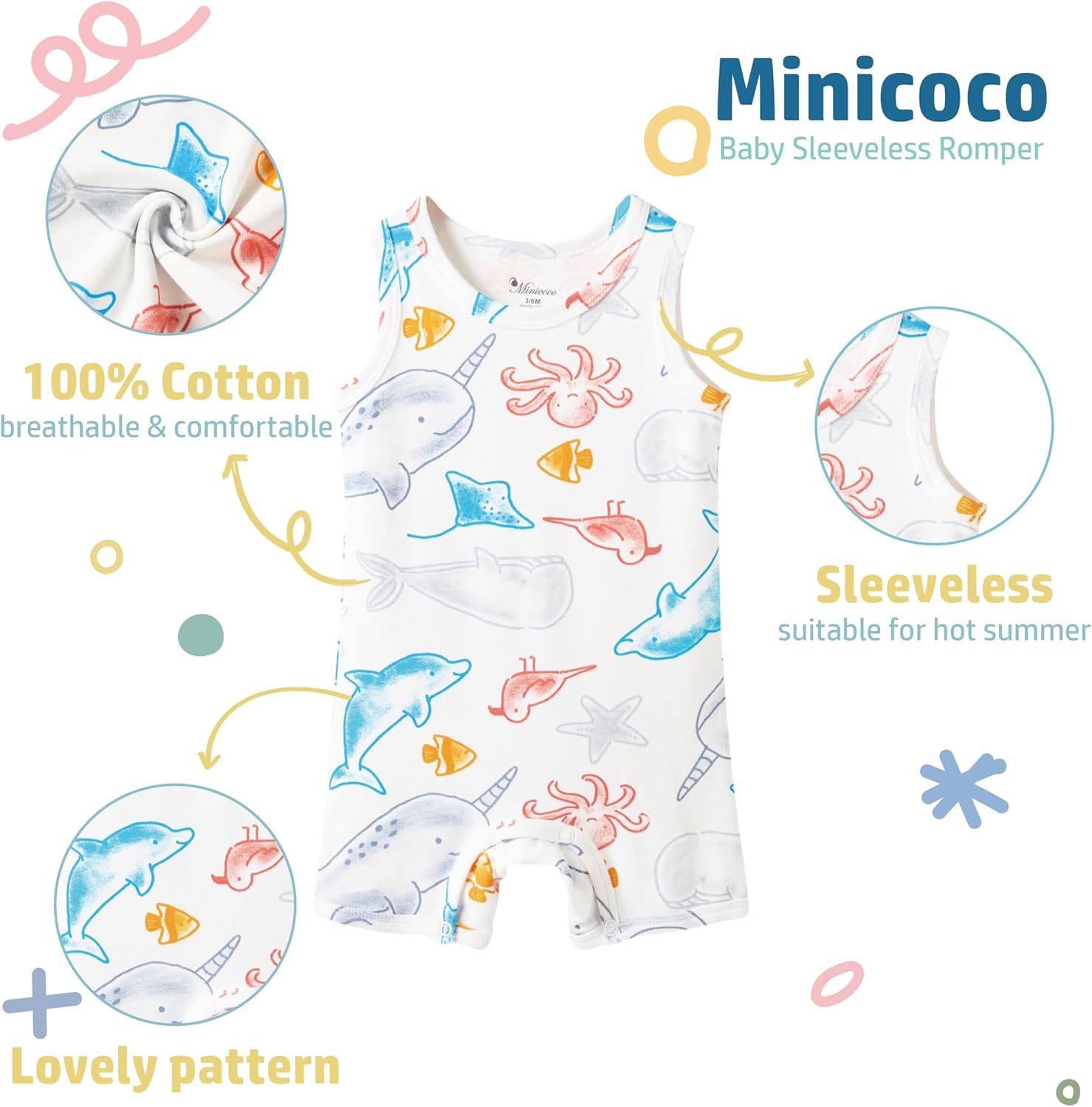 Minicoco Baby Boy ROMPER - 100 Cotton