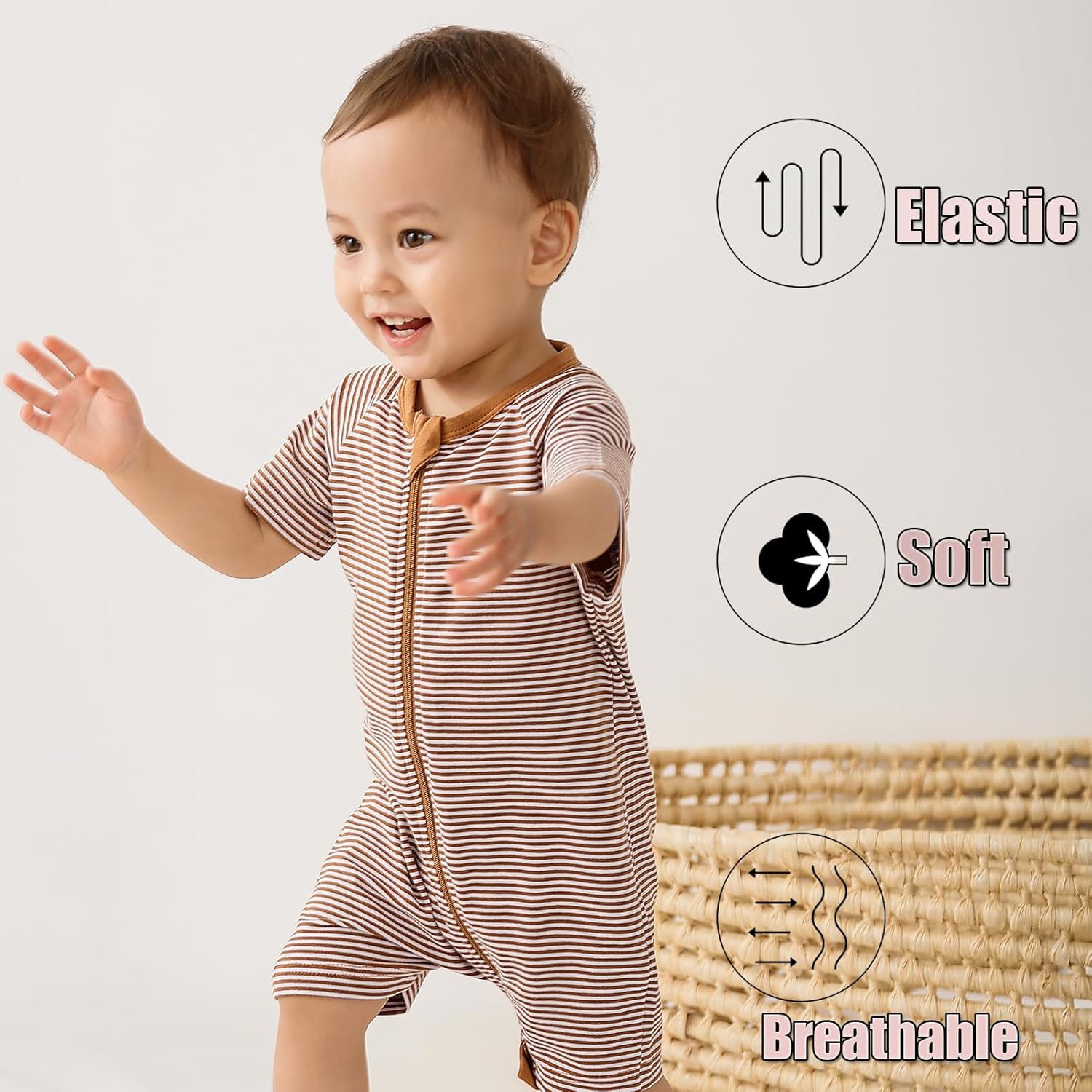Feidoog 2PCS Baby Boys Girls Summer Romper Set