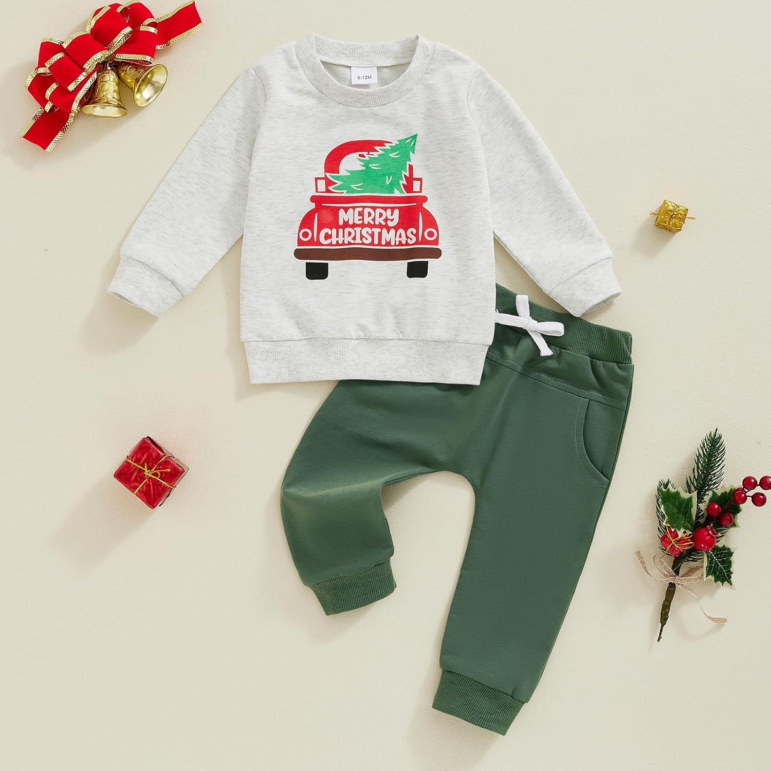 St Patricks Day Toddler Boys 2-Piece Digger Clover Set