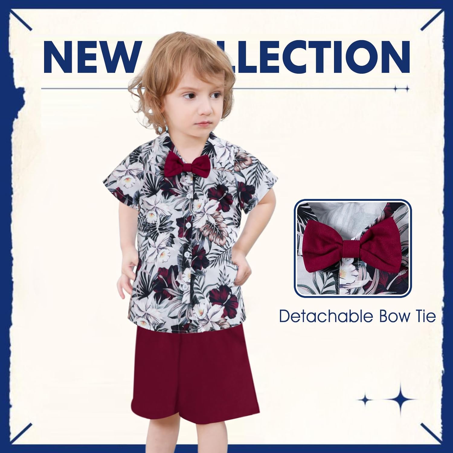 Creative Hawaiian-Style Boys Shorts Set for Toddlers