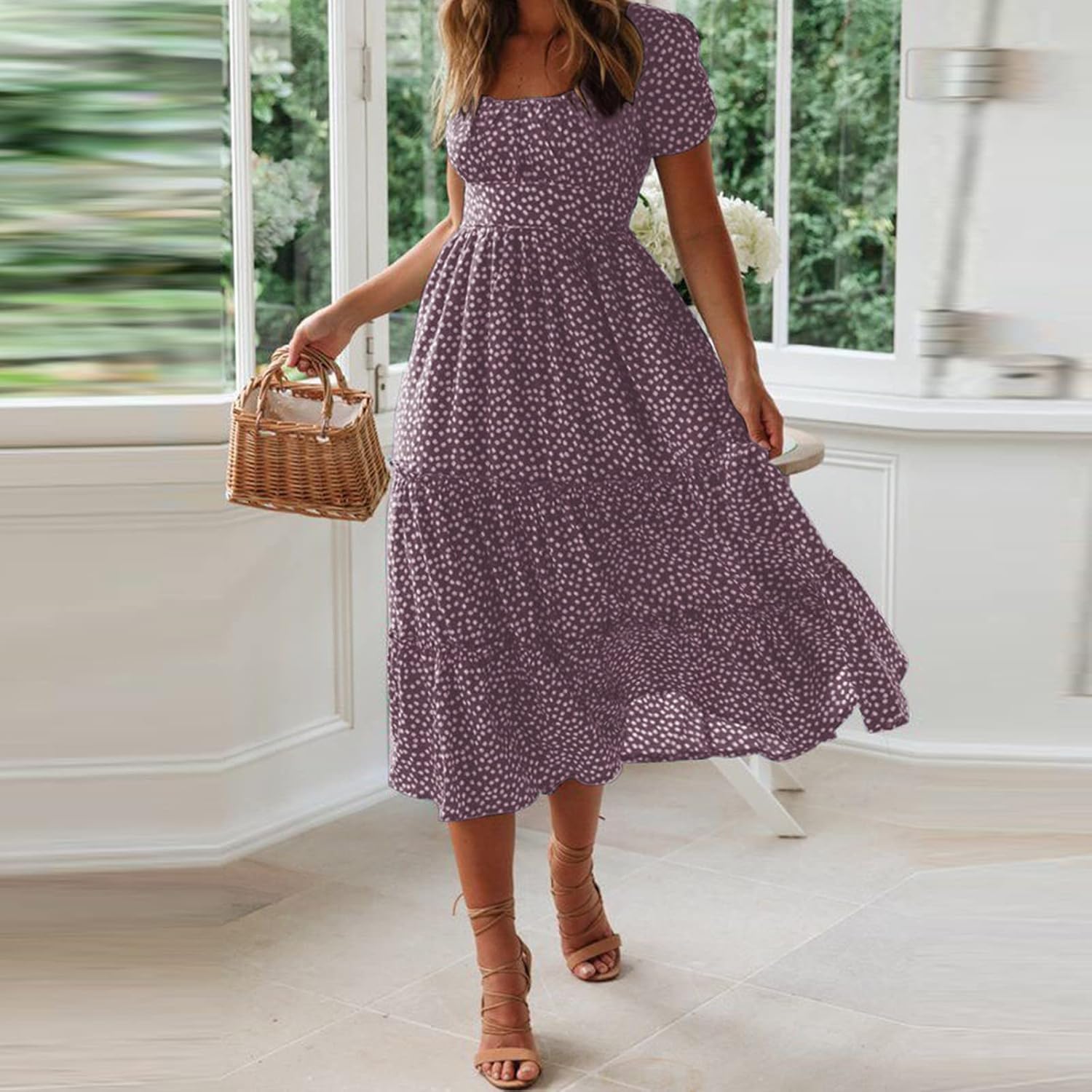 Bioxie 2025 Boho Casual Sundress for Women Beach Vacation Perfect