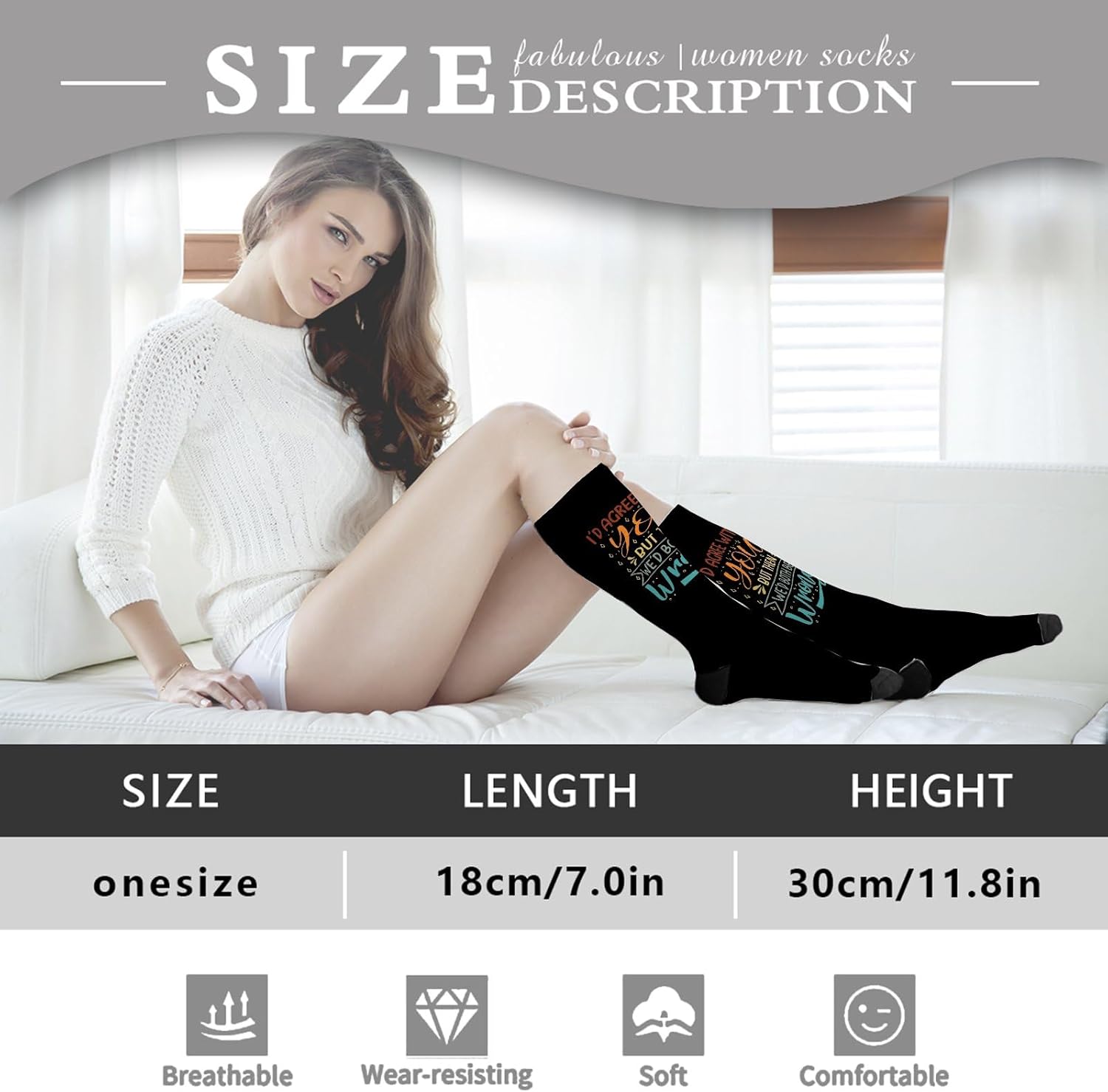 I Agree With YouBut Then Wed Both Be Wrong Womens Knee-High Socks