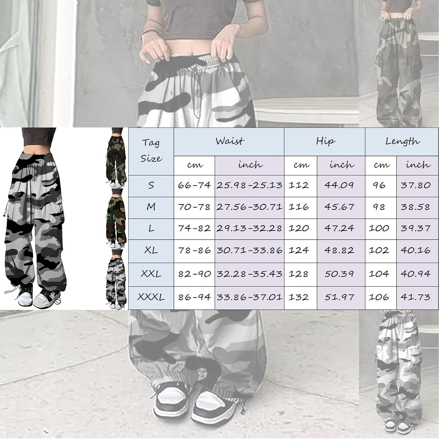 HD SDBRLD Womens Cargo Pants High-Waisted Drawstring Design Stretch-Fit Durable Stylish