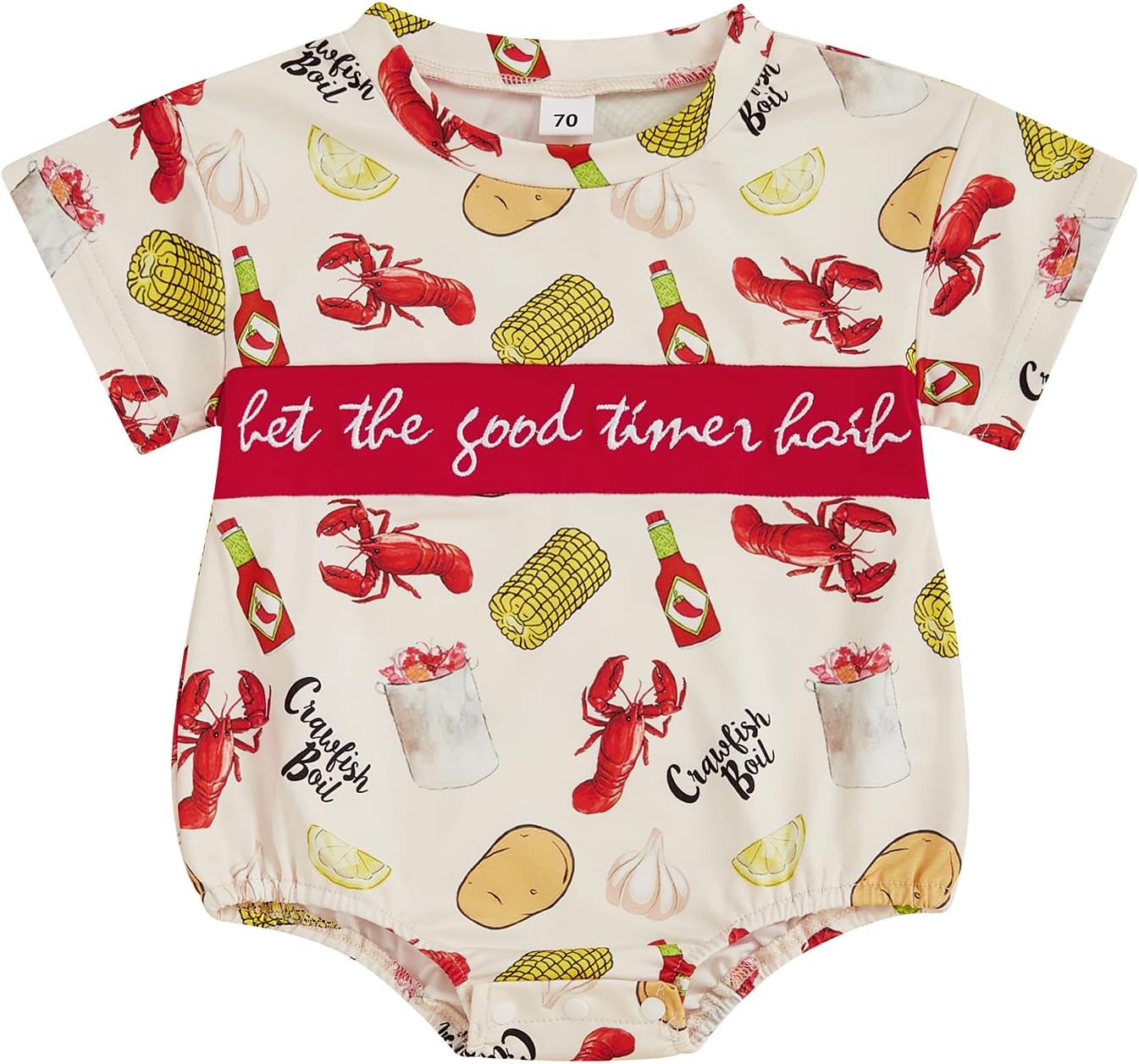 KMBANGI Crawfish Fiesta Romper Set for Babies 0-18months