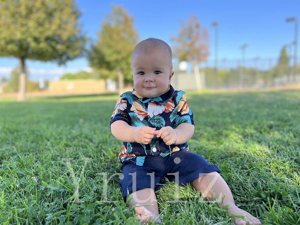 Chic toddler boys Hawaiian outfit set