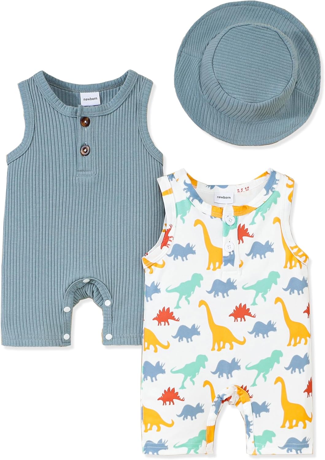 Perfect Newborn Baby Boy Set 0 12 Mon Soft Cotton Romper Hat