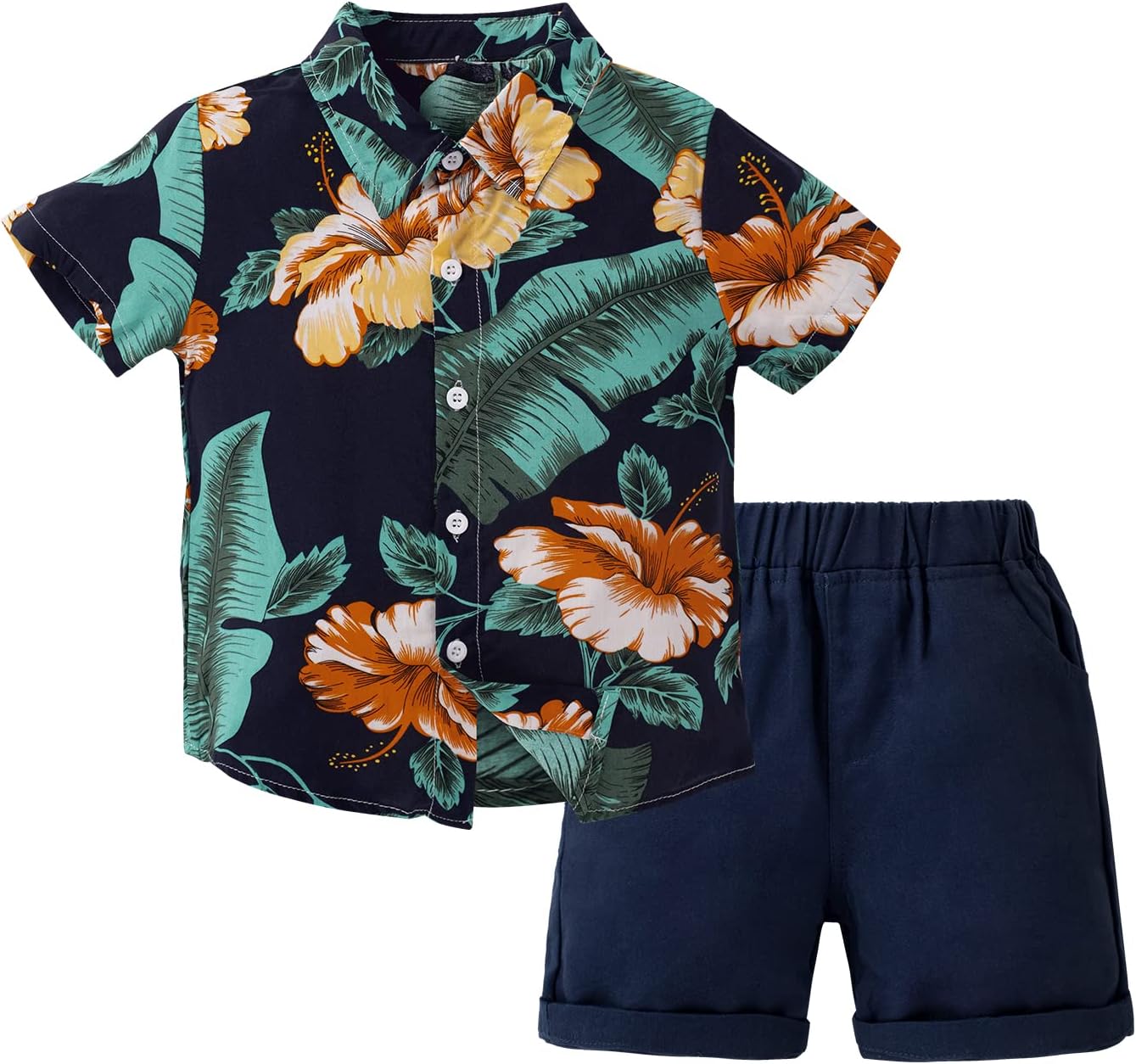 Chic toddler boys Hawaiian outfit set