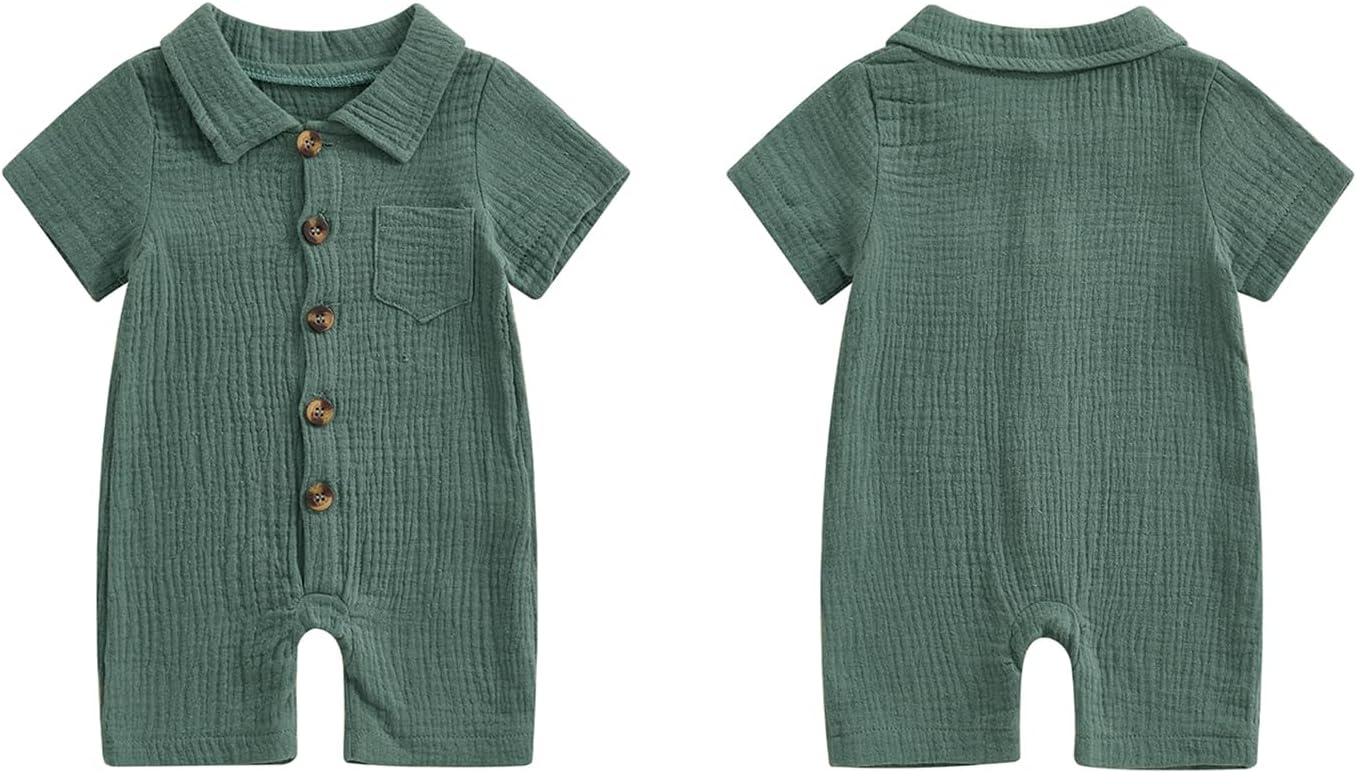 Premium Cotton Infants Boys Summer Romper - Soft Comfortable Durable
