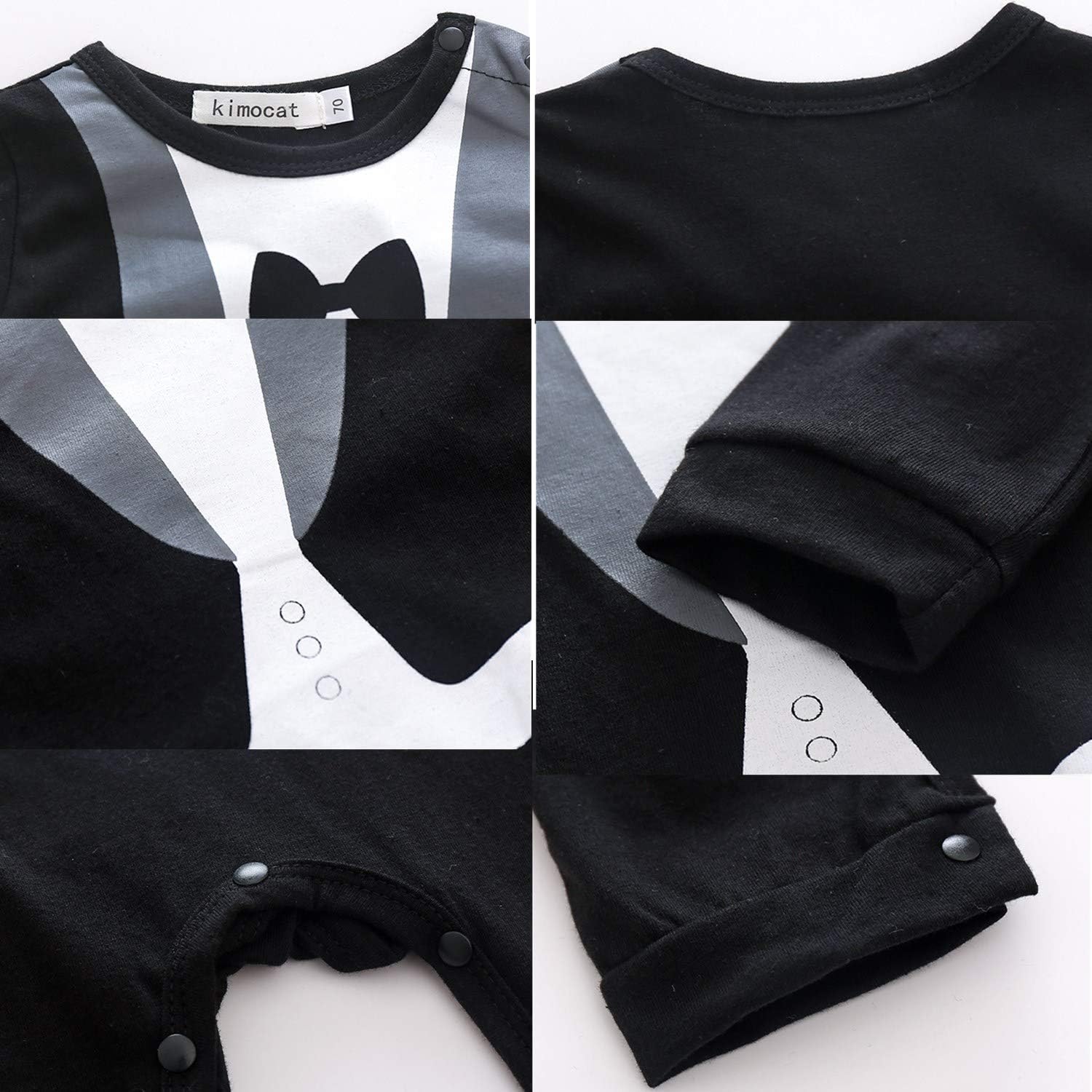 Kimocat Baby Boy Tuxedo Romper Gentleman Jumpsuit