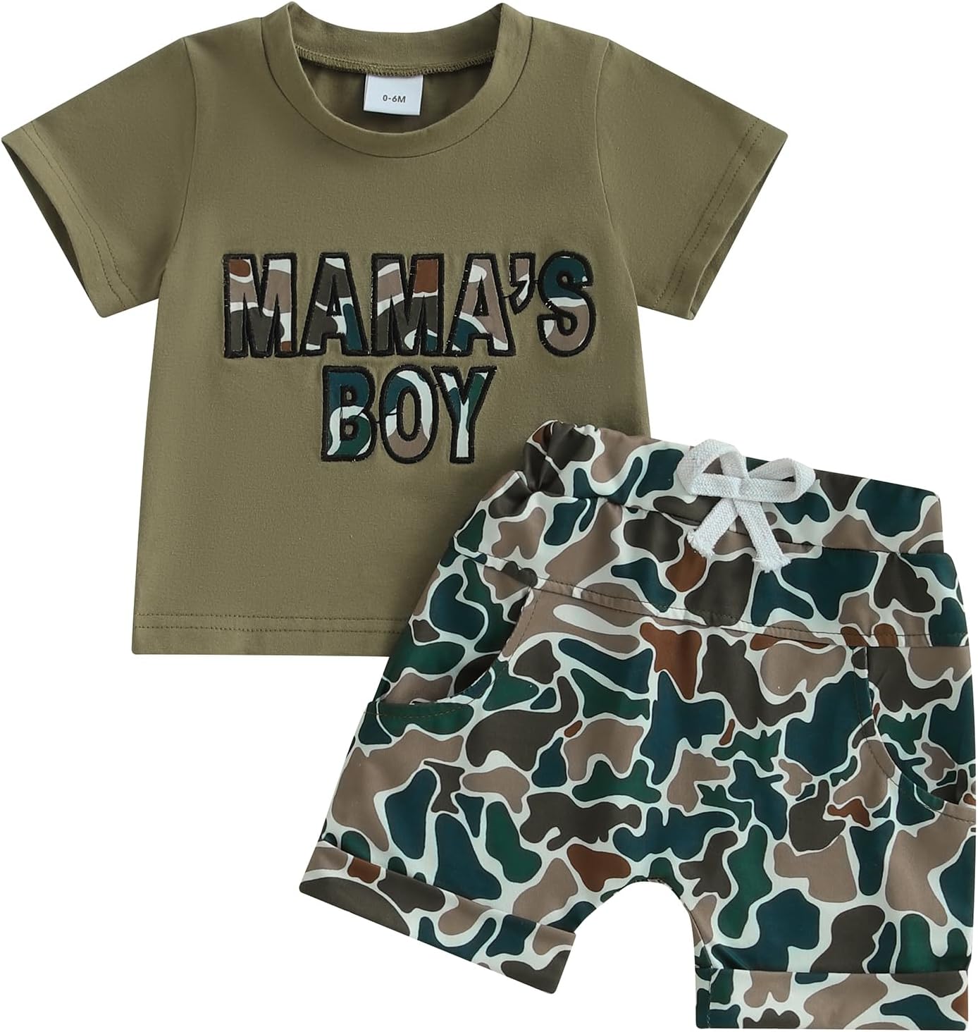 Toddler Camouflage T-Shirt Shorts Set for Boys