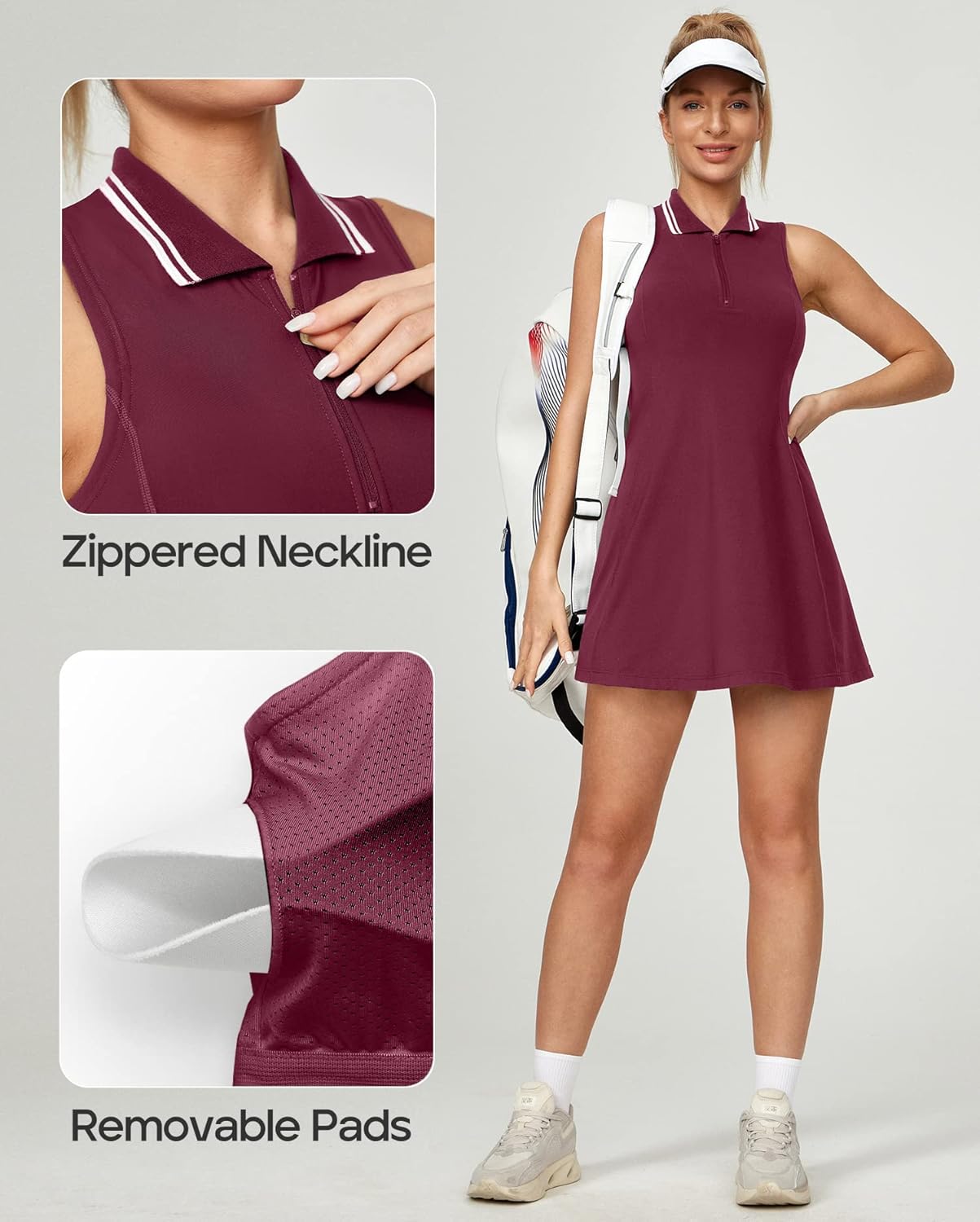 Ewedoos Golf Tennis Dress for Women with Shorts and Bra 1