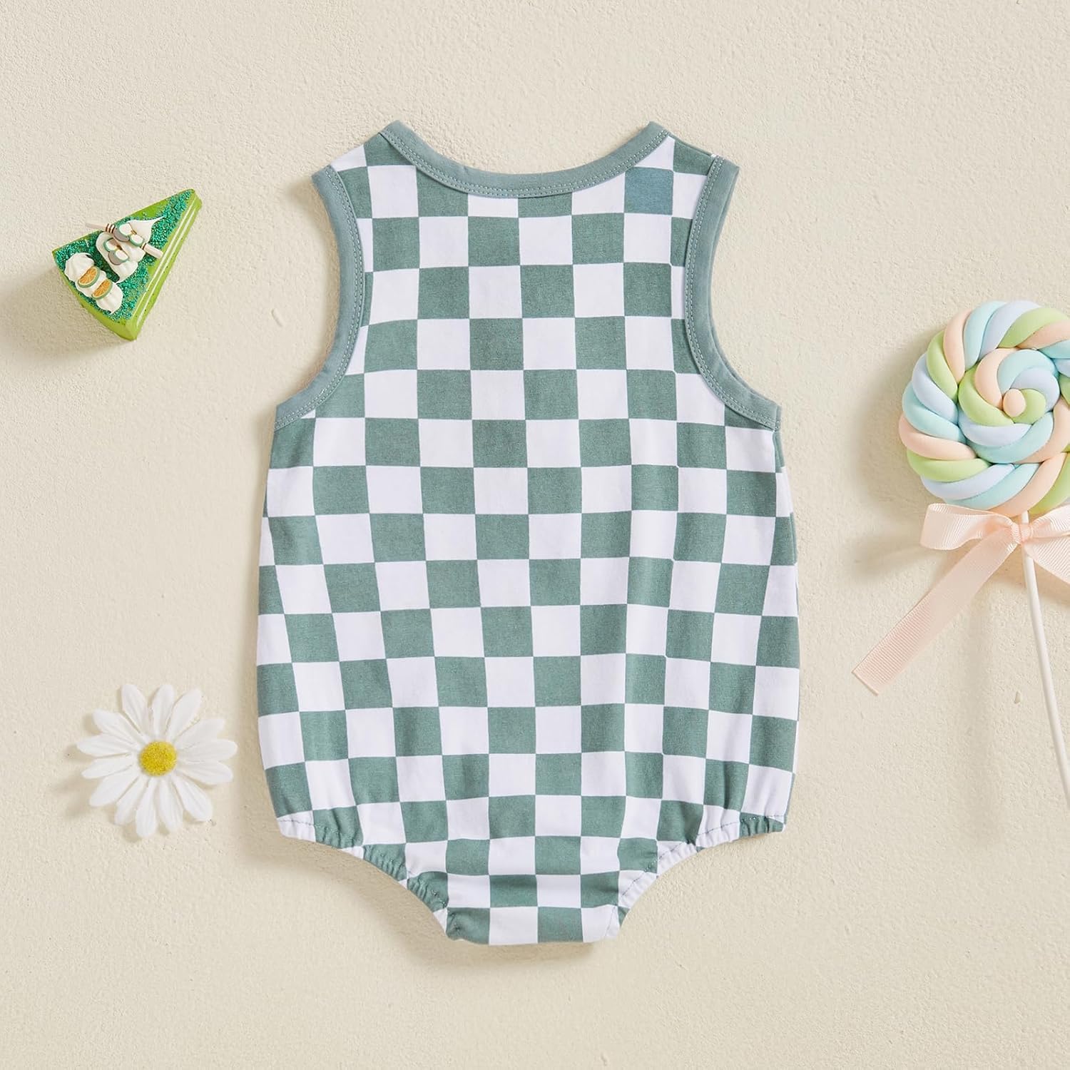 Casual Checkered Romper for Baby
