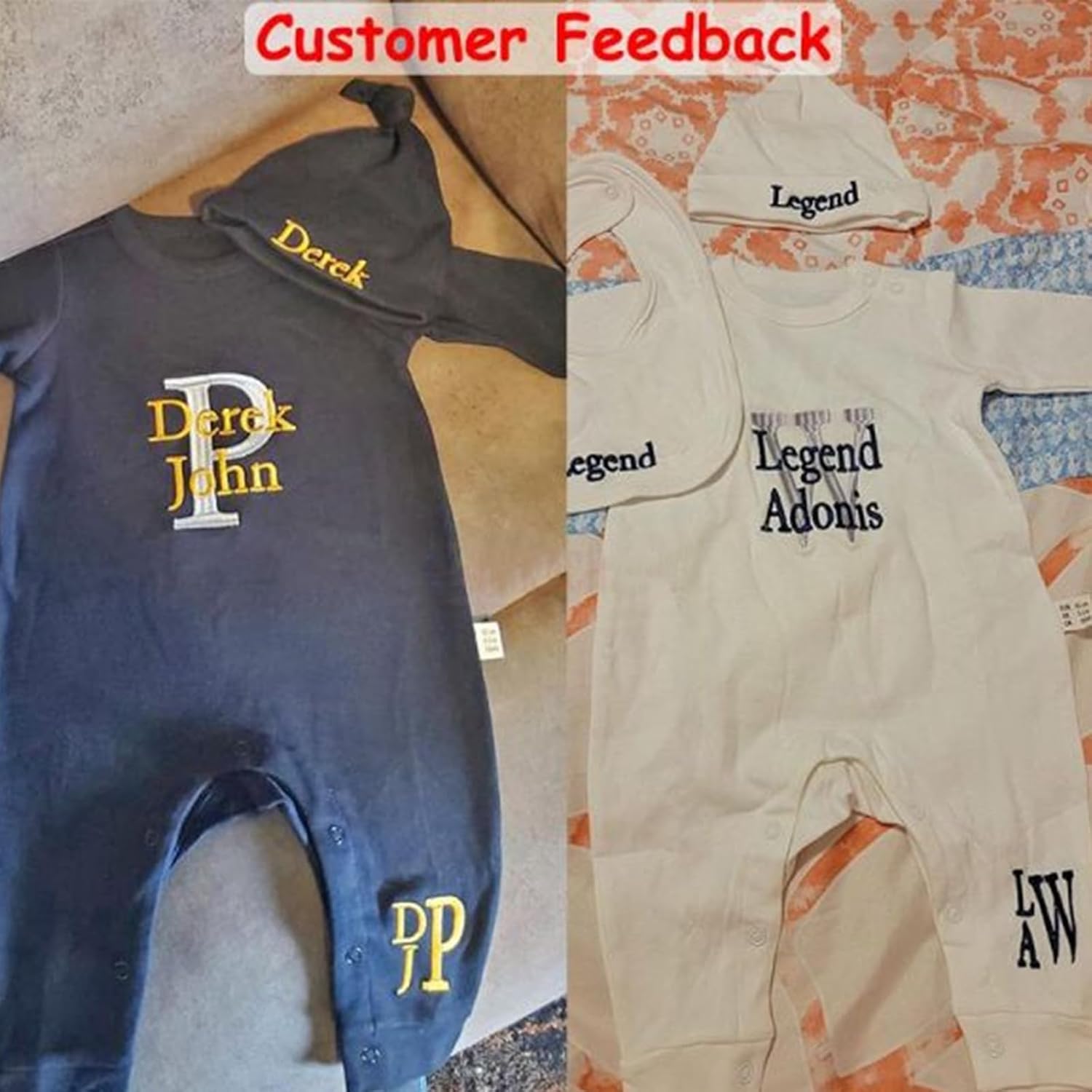 Personalized Newborn Romper Set with Name Embroidery