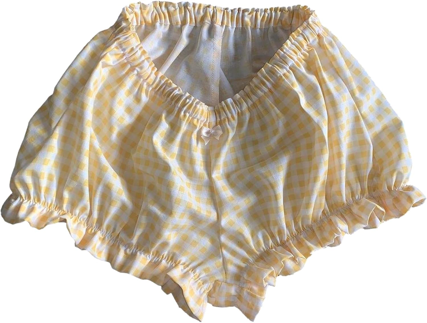 Cute Gingham Smocked Boy Shorts for Women