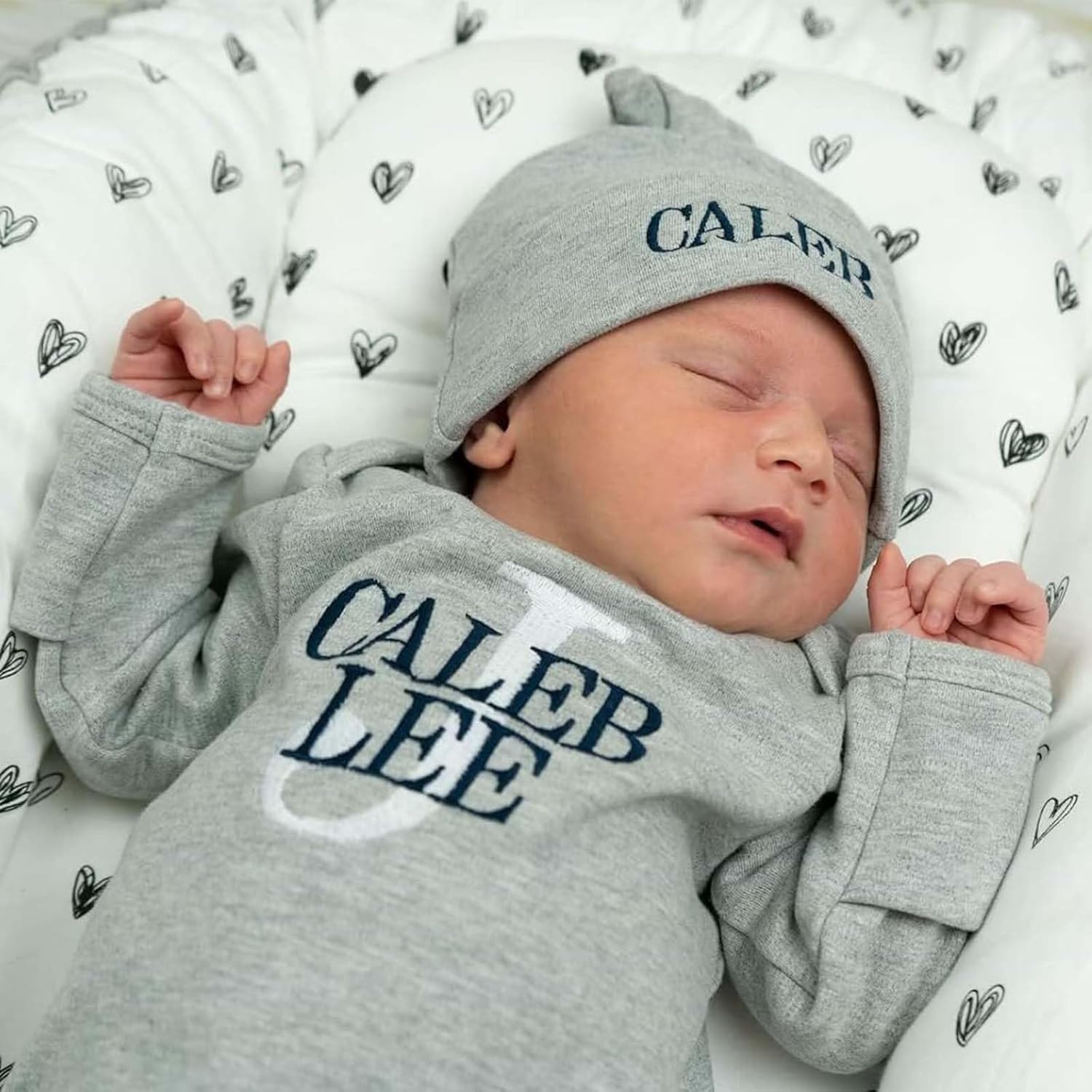 Personalized Newborn Baby Coming Home Outfit Custom Embroidered