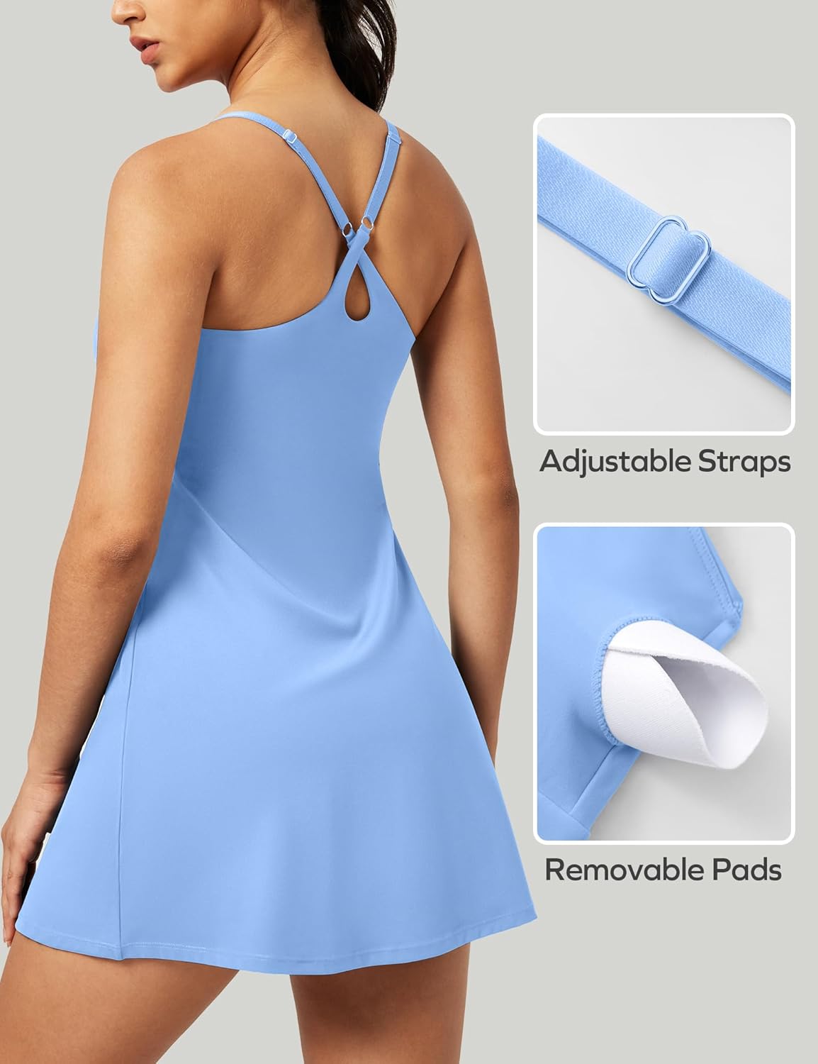 IUGA Tennis Dress for Women with Built-in Shorts and Bra