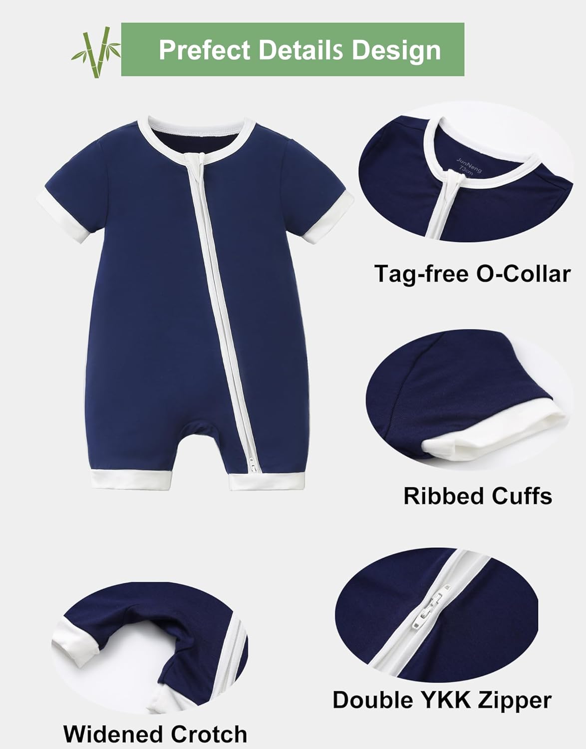 JunNeng Bamboo Romper for Newborn Boys