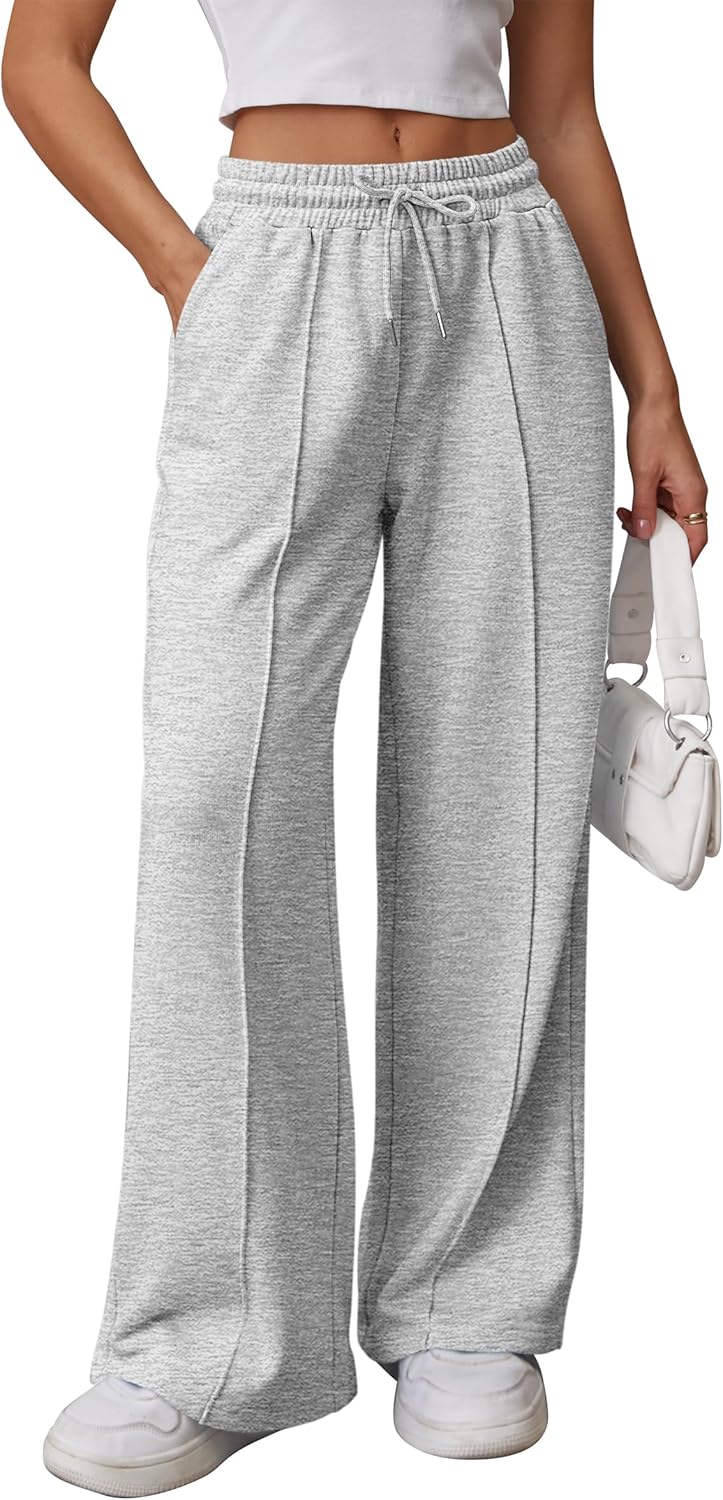 Fashionable and comfy wide-leg sweatpants for women by athmilen