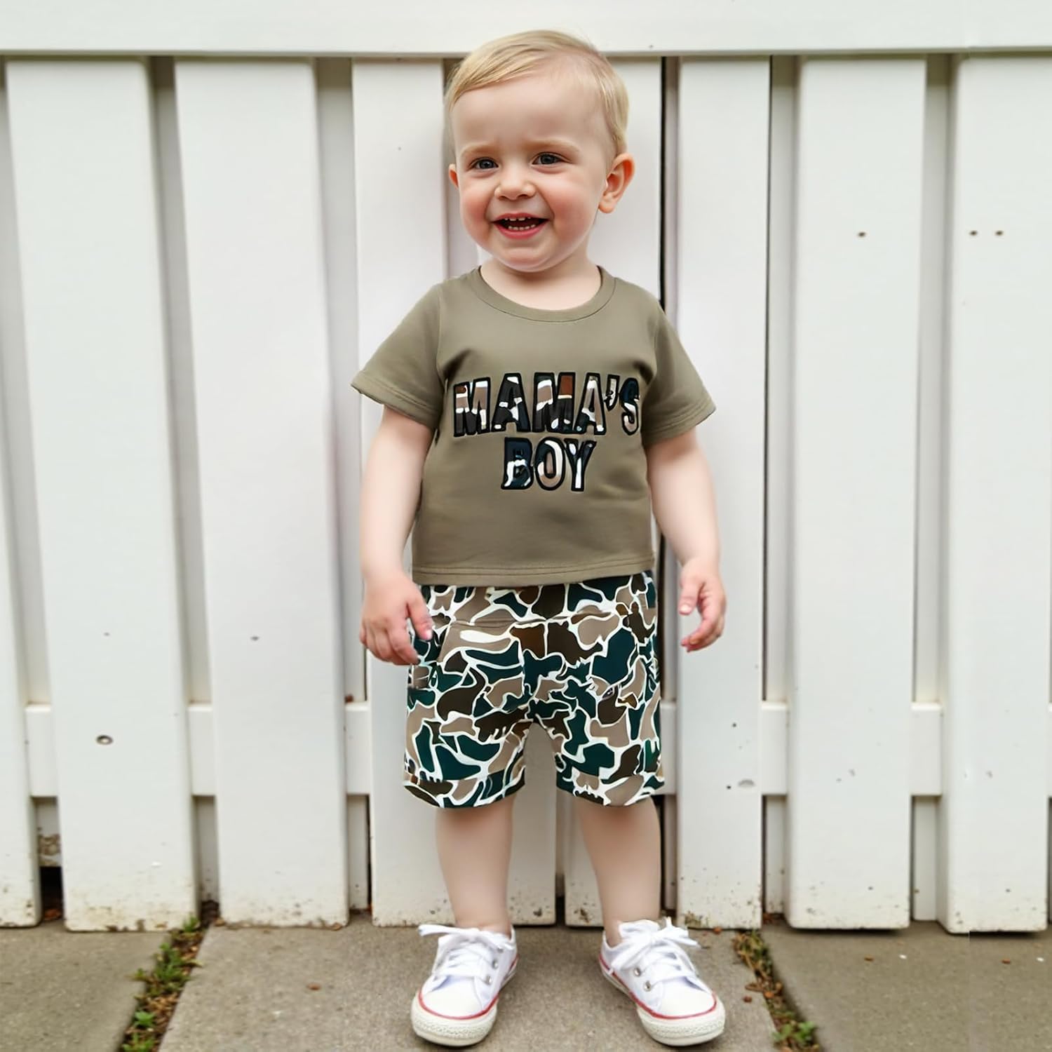 Toddler Camouflage T-Shirt Shorts Set for Boys