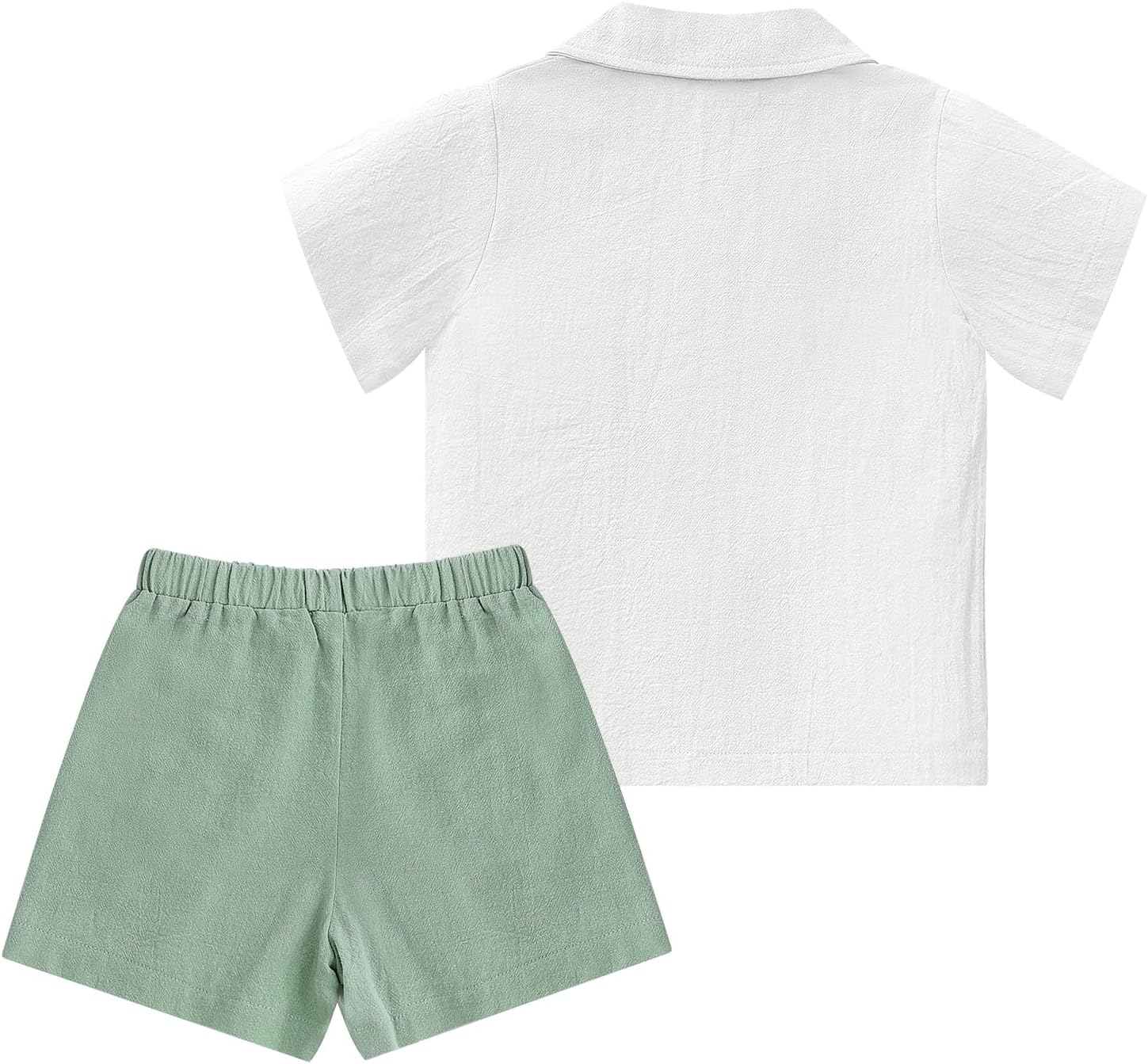 XMWealthy Toddler Boys Summer Outfit Set - Button-Down Shirts Cotton Pants