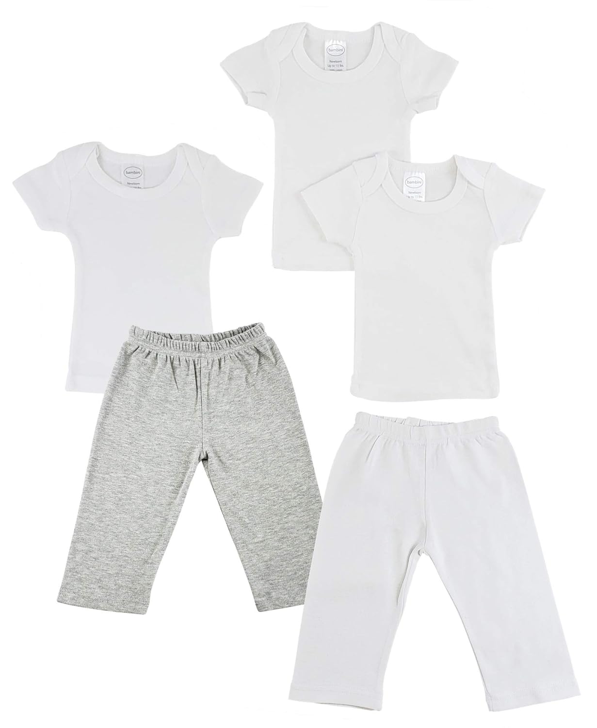 Bambini Infant T-Shirts and Track Sweatpants - Medium GreyWhite