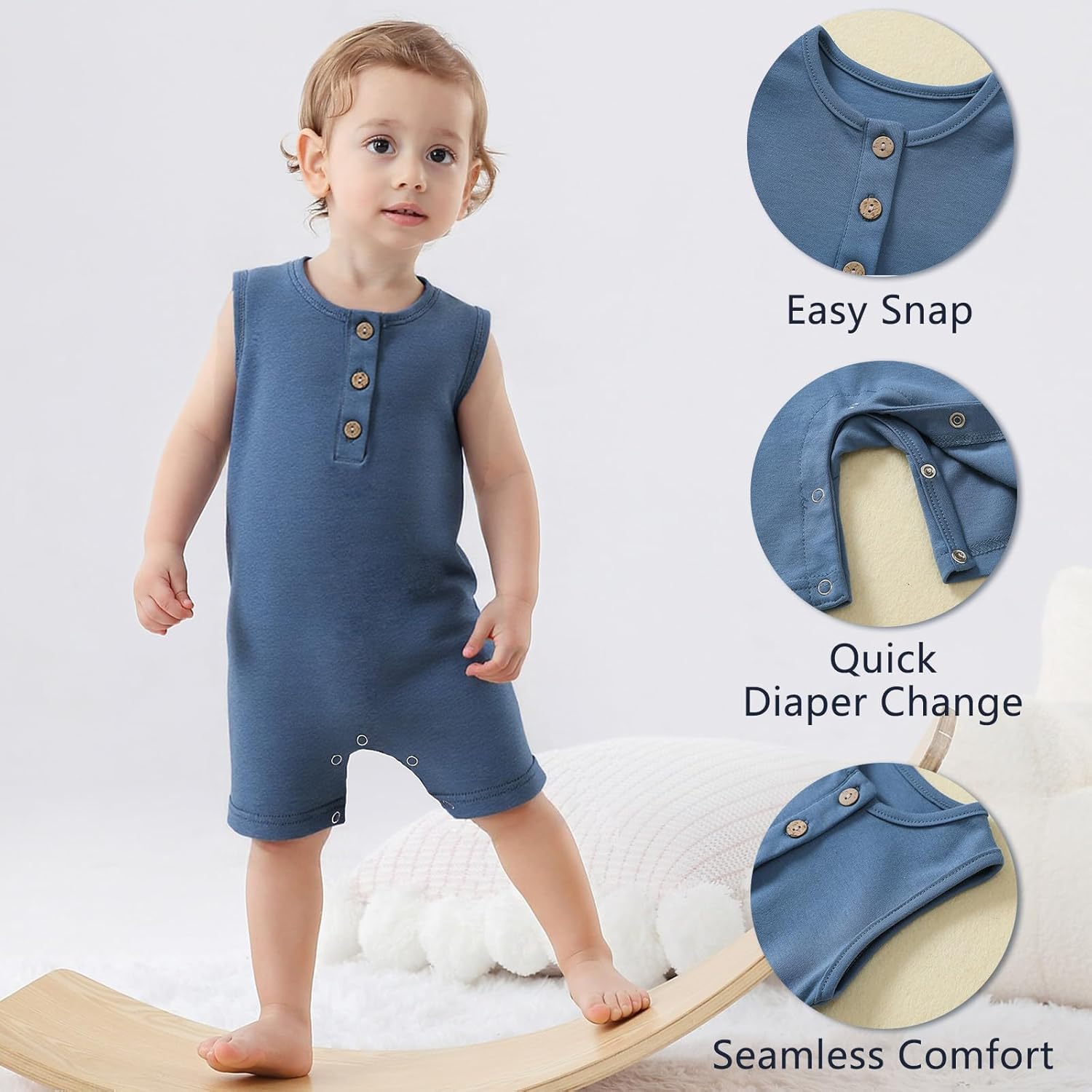 Sleek 2-Pack Cotton Romper - Soft Breathable for Babies Best Summer Choice