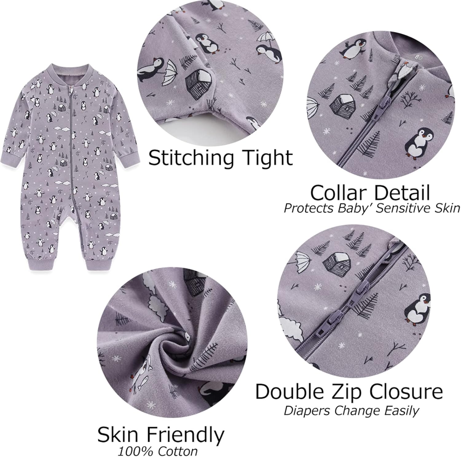 2-Way Zipper Romper Set for Babies