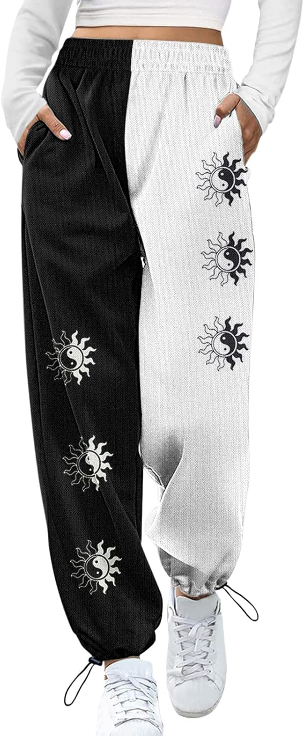 Joucful sweatpants for teenage girls Baggy high-waisted with pockets