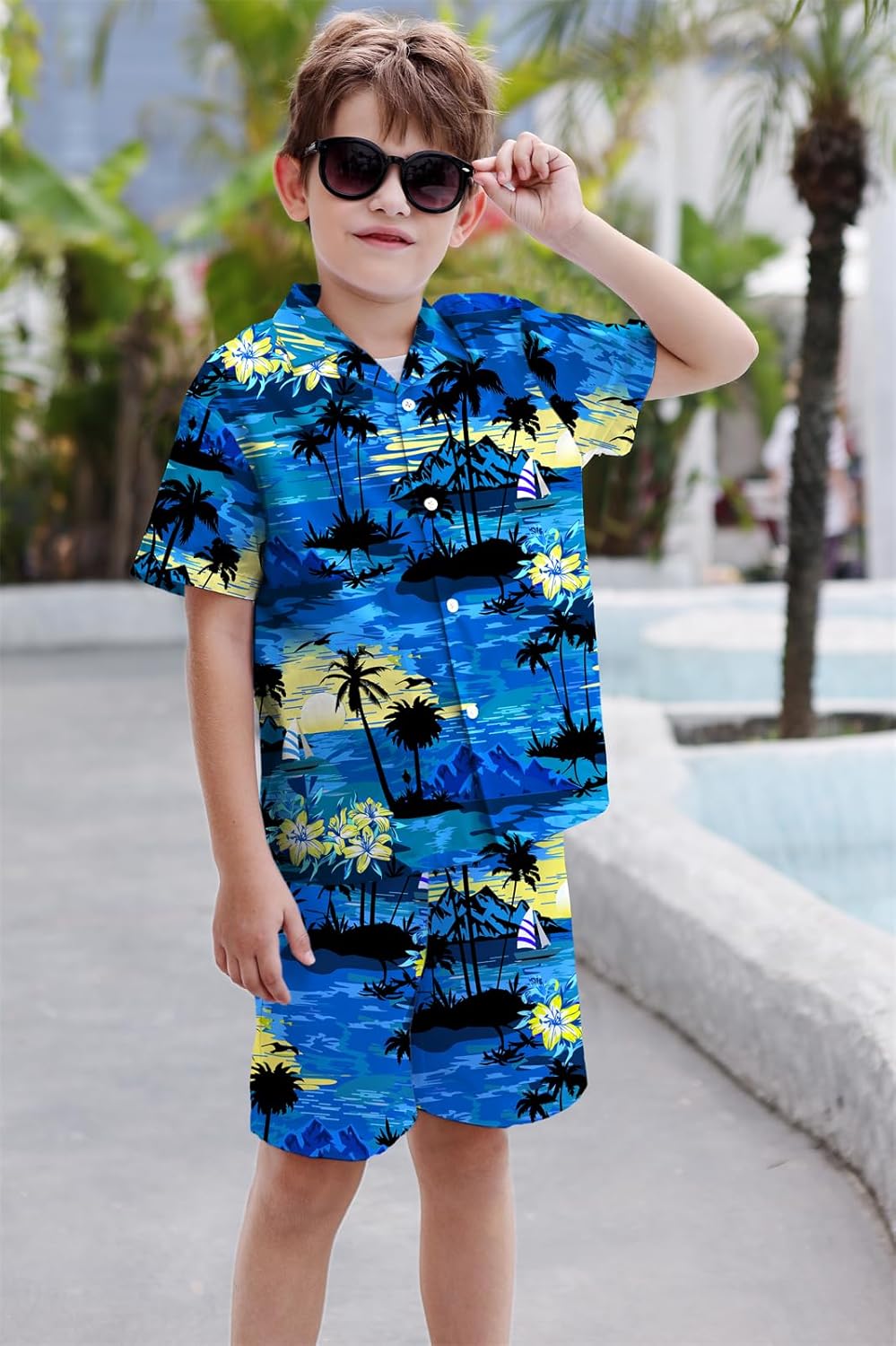 SANGTREE Boys Summer Short Hawaiian Outfit