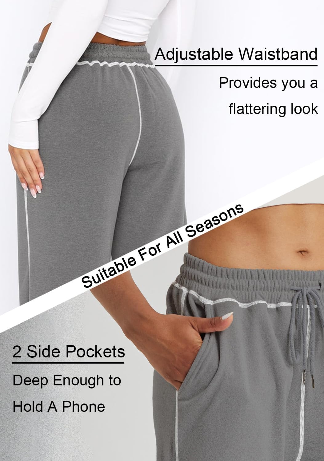 Track Pants Women Soft Wide-Leg Trendy Joggers for consolation and Style