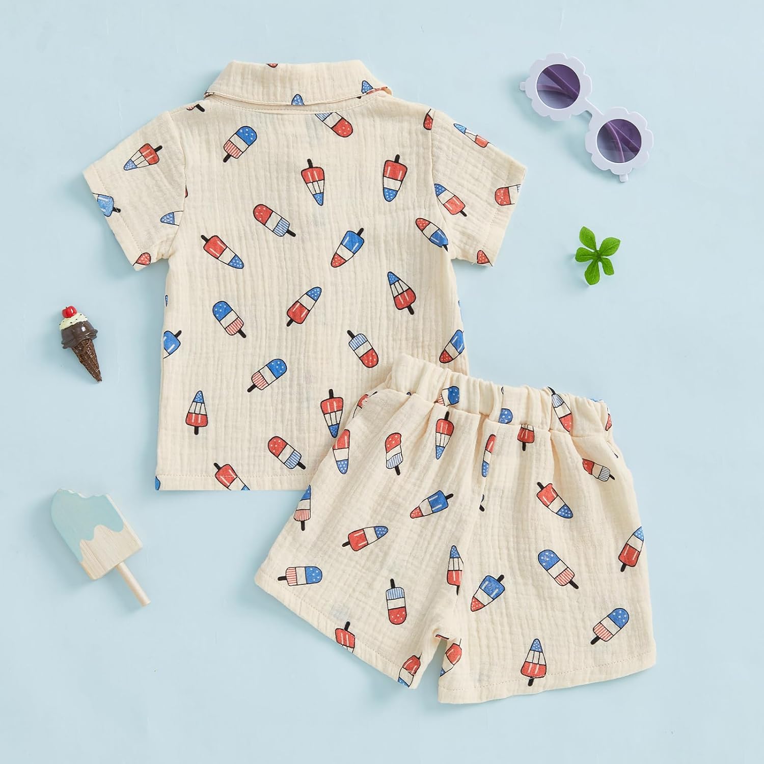 4th of July Baby Boy Popsicle Print Outfit