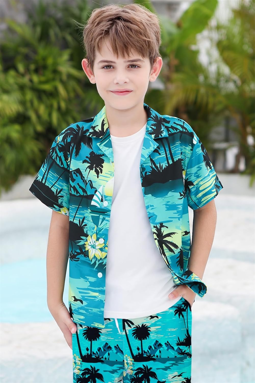 SANGTREE Boys Men Formal Hawaiian Outfit 4X-Large Set