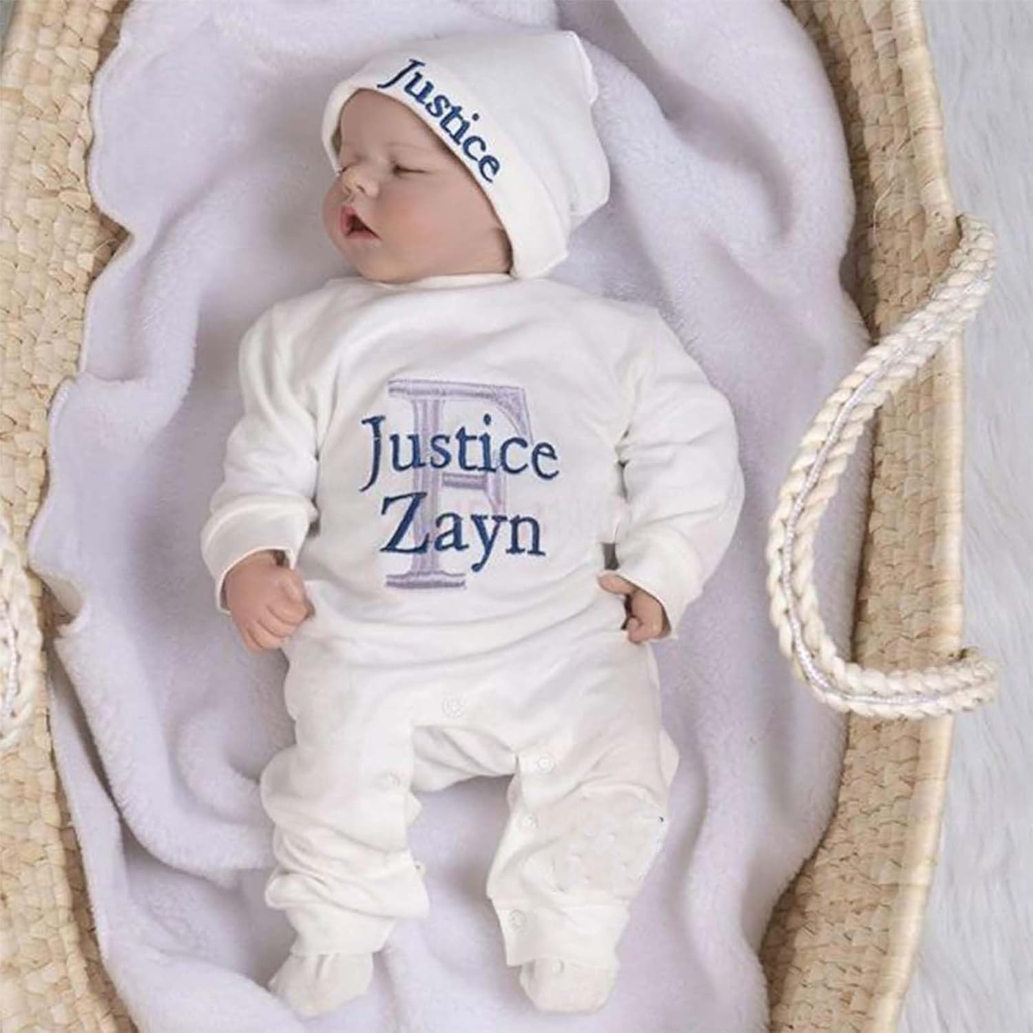 Personalized Newborn Baby Coming Home Outfit Custom Embroidered
