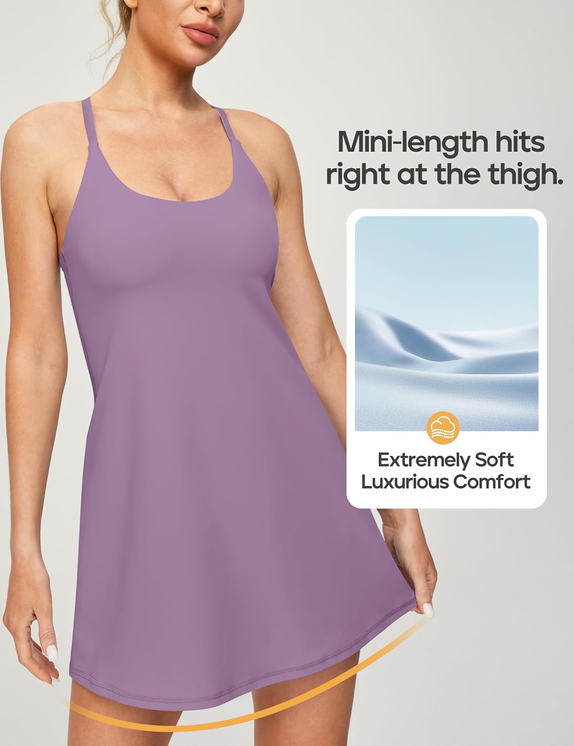 Heathyoga Womens Tennis Dress with Shorts Bra