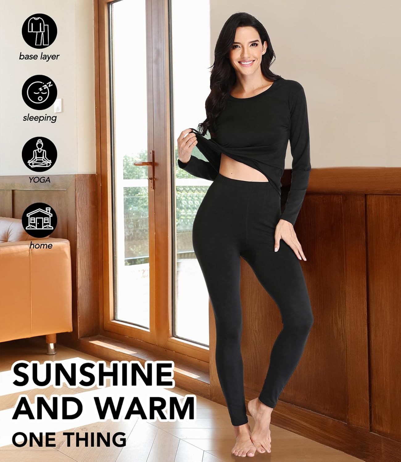 Womens Thermal Pajama Set for Winter