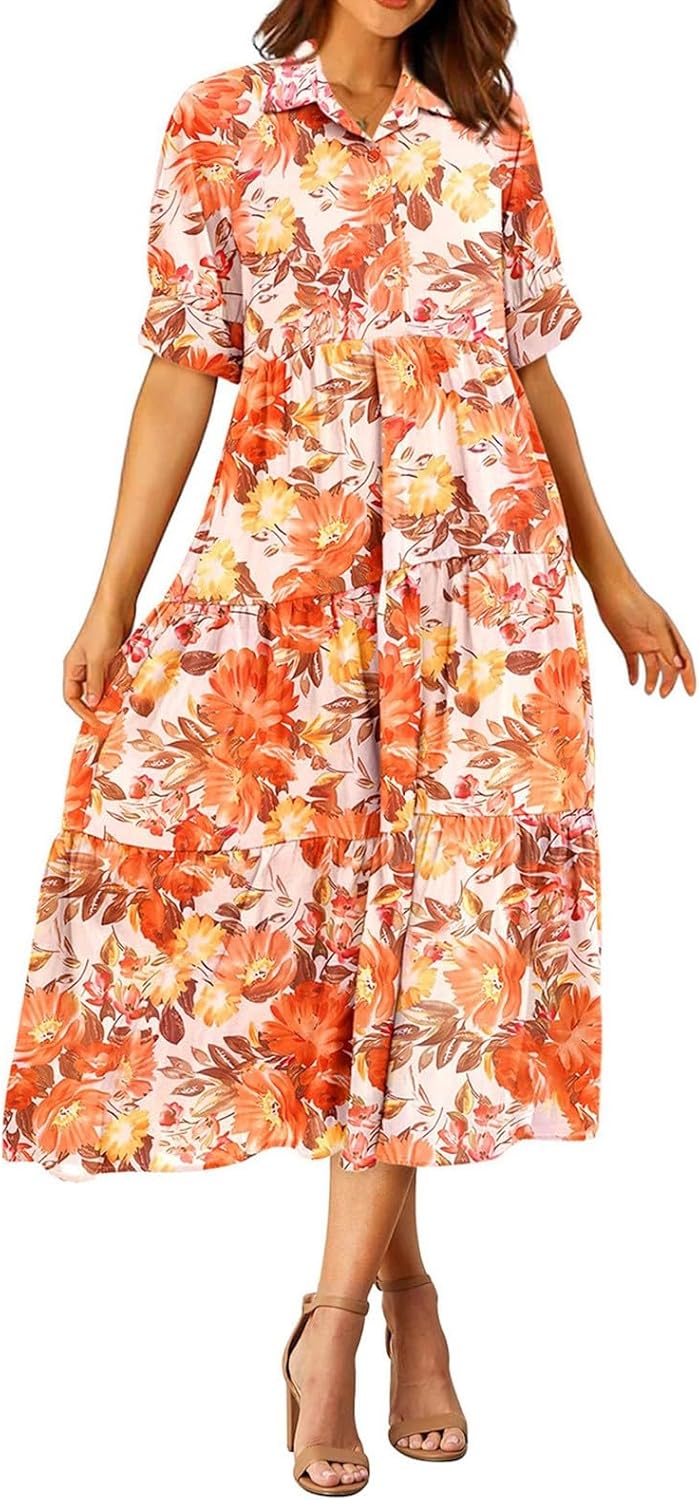 Ruffle Long Floral Dresses for Women 2025 Spring Summer Wedding Dress