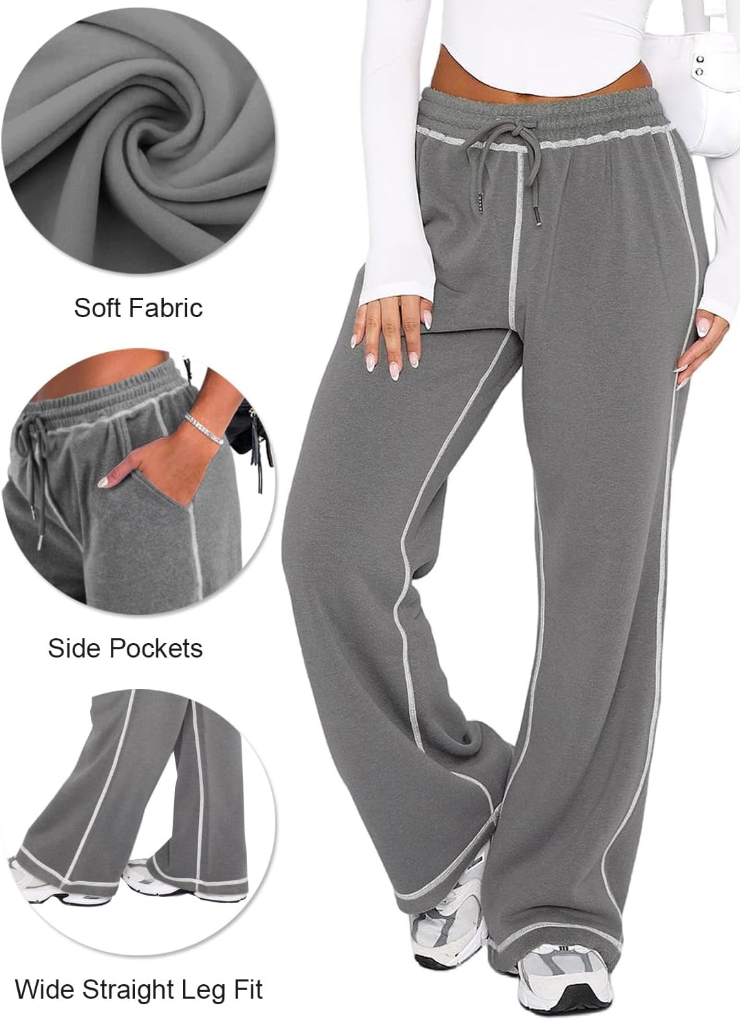 Track Pants Women Soft Wide-Leg Trendy Joggers for consolation and Style