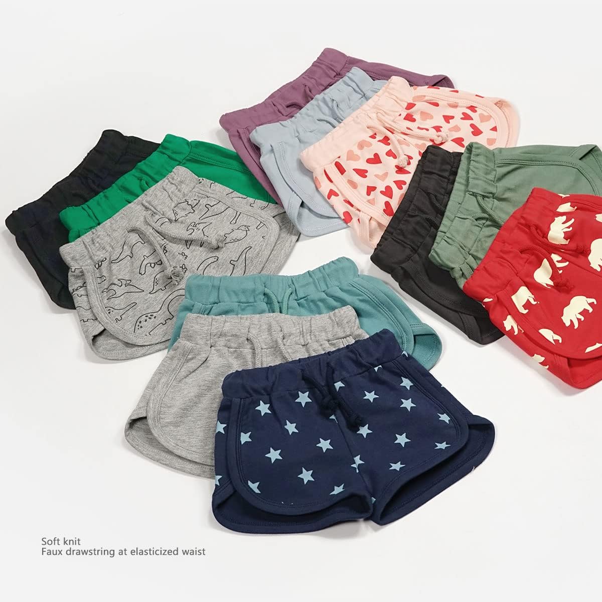 Teach Leanbh 3 Pack Athletic Shorts for Toddler Boys Girls