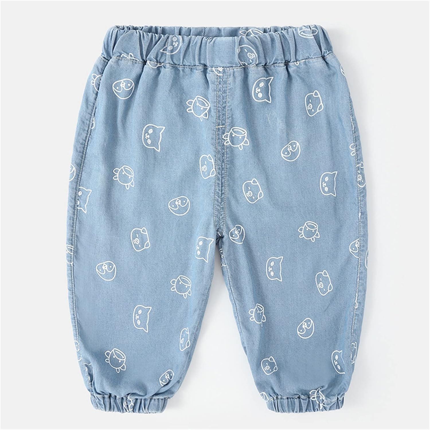 FallSpring 2024 Toddler Boy Jeans Cute Cartoon Animal Print Denim Sweatpants toddlers boys